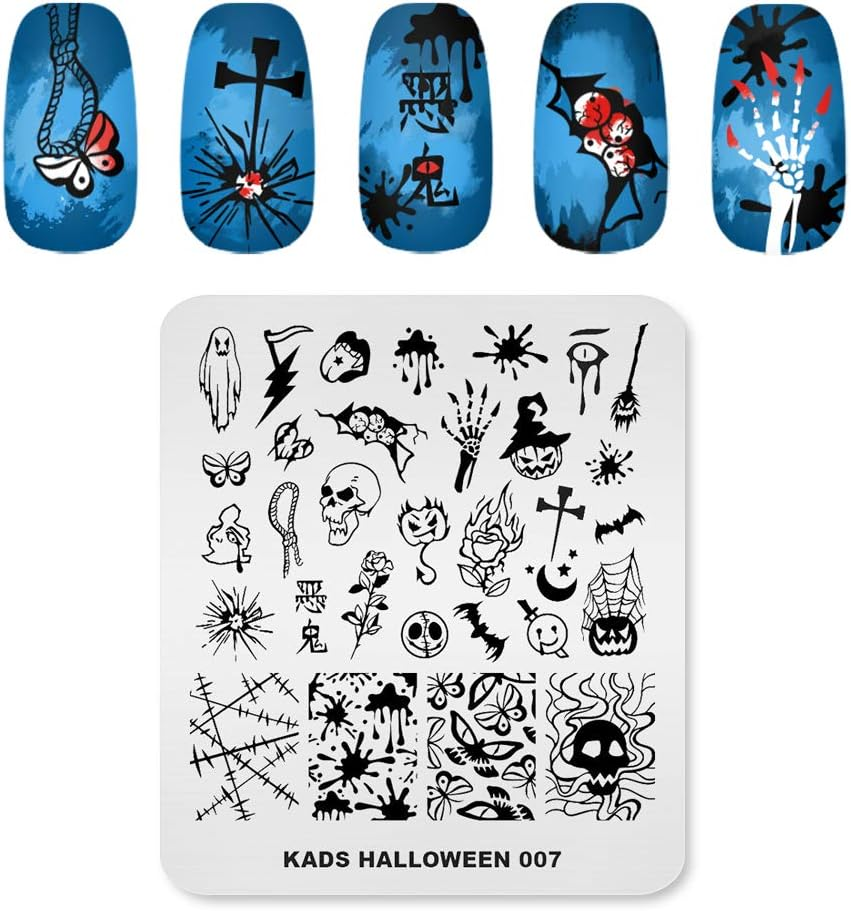 Alexnailart Nail Stamping Plate Christmas Halloween Nail Plates Manicure Templates Nail Art Printing Tool (Halloween 007) image number 4