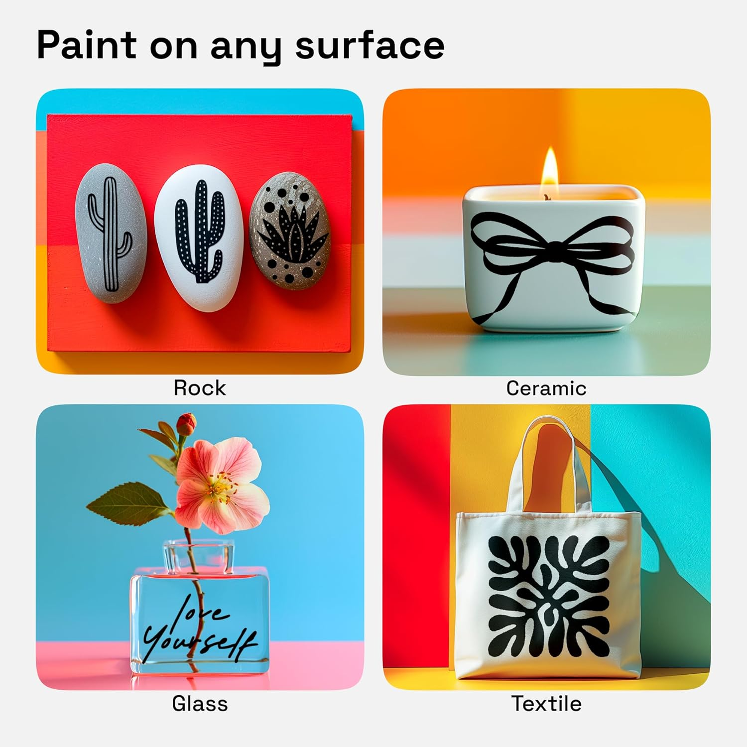 ARTISTRO 2 Black Acrylic Paint Pens, Acrylic Paint Markers Dual Tip (Fine 1Mm + Dot 5Mm), Acrylic Markers for Fabric, Canvas, Rock, Glass, Wood, Paper, DYI, Paint Markers for Kids and Adults image number 2