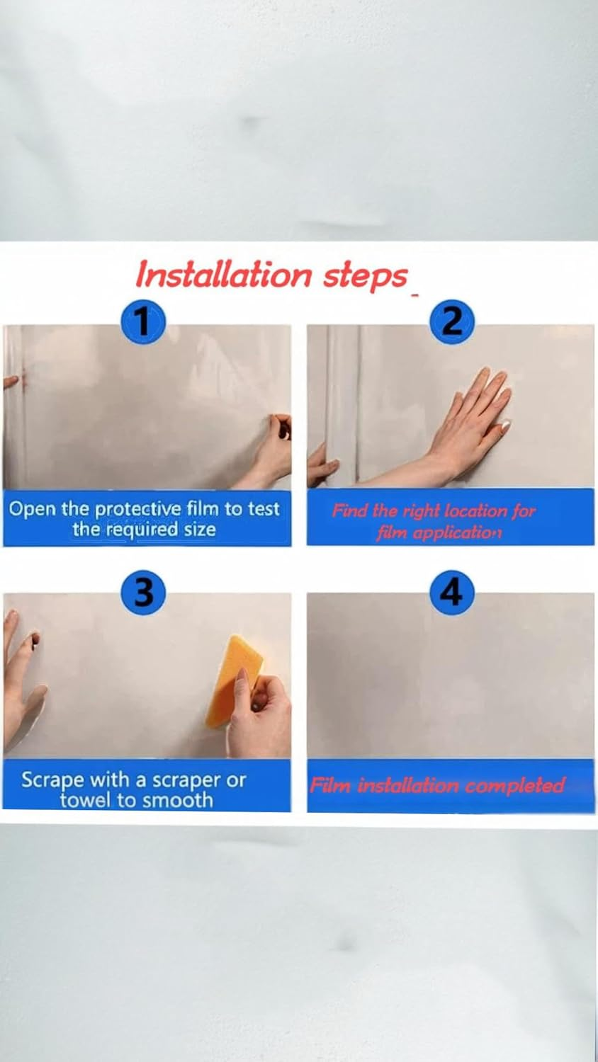 Honwor Transparent Removable Electrostatic Wall Protector Film - Self-Adhesive Protective Cover for Walls, Easy Peel & Stick Installation, No Residue, Scratch & Scuff Guard image number 6