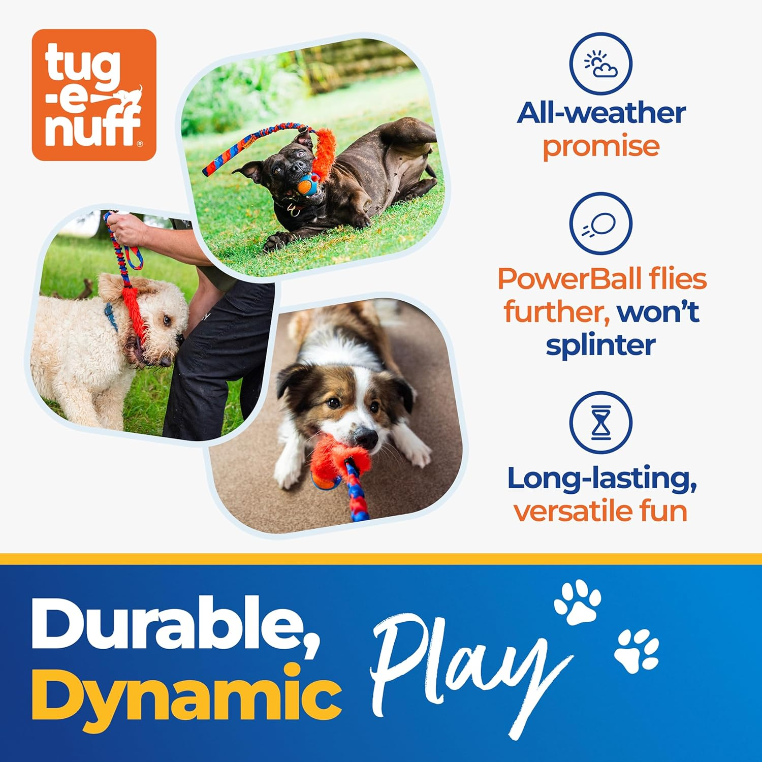 Tug-E-Nuff - Fauxtastic Powerball Bungee | Durable Bungee Tug Toy for Dogs | Ideal for Interactive Dog Training and Dogs of All Ages | Made of Durable Faux Fur | 63Cm (25 Inches) in Length - Green Pattern image number 5