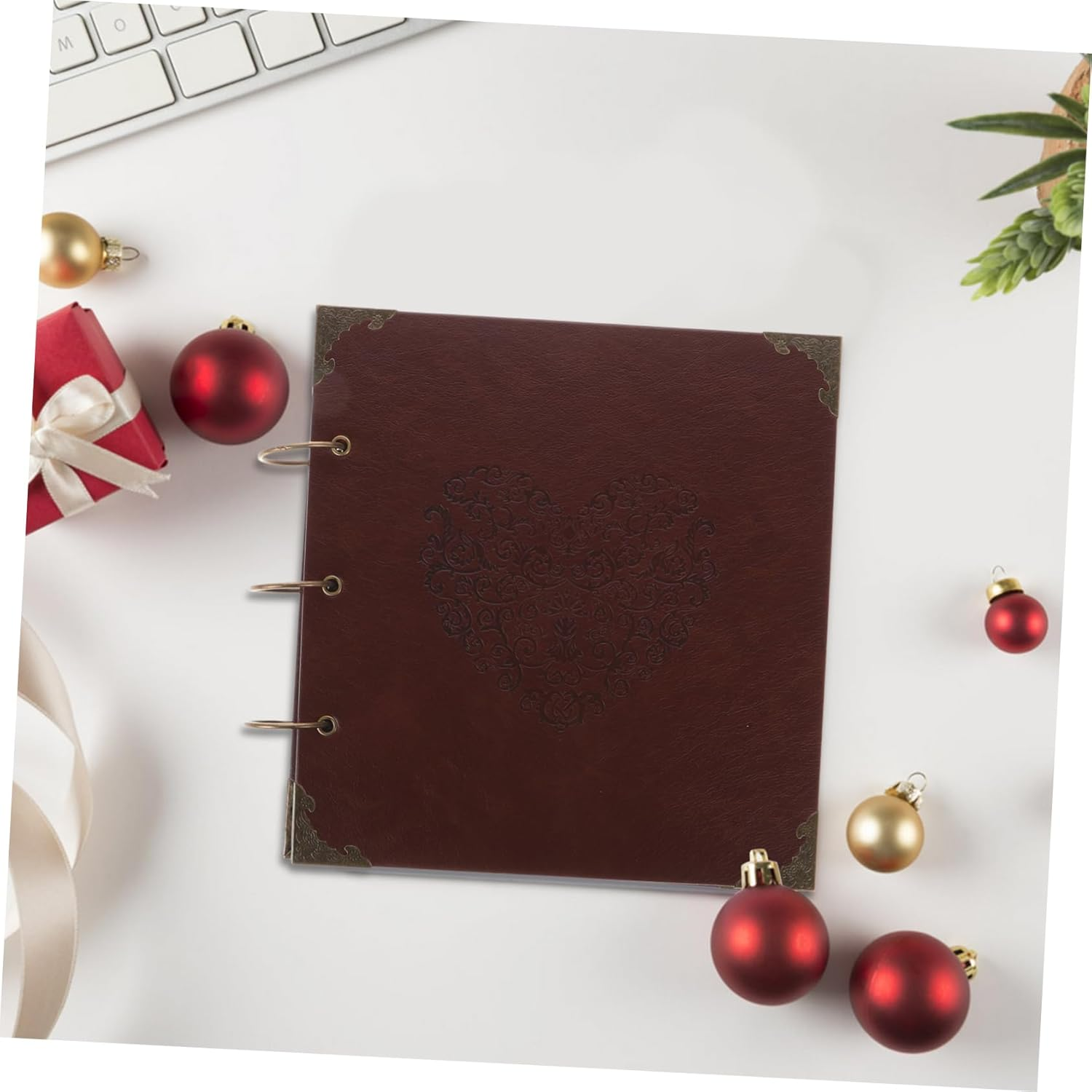 Leather Photo Album Scrapbook Album for Family Sticker Holder for Wedding Travel School Memories image number 6