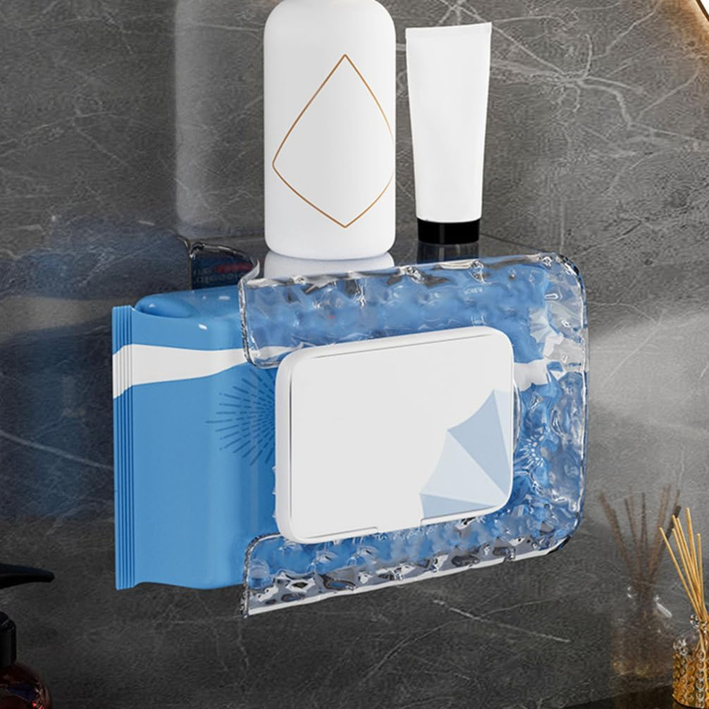 Bathroom Wall Storage Box Kitchen Wipes Storage Box Wall-Mounted Tissue Holder Space-Saving Modern Design image number 1