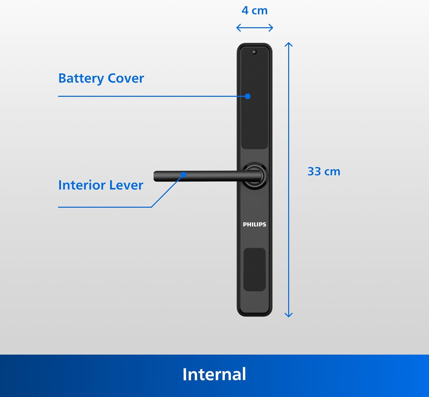 Philips Easykey Wi-Fi Slim Handle Fingerprint Lock - Smart Door Lock Australia, Fingerprint Lock, Smart Home, Home Improvement, Keyless Door Lock, Smart Home Gadgets, Door Safety Lock- Black image number 4