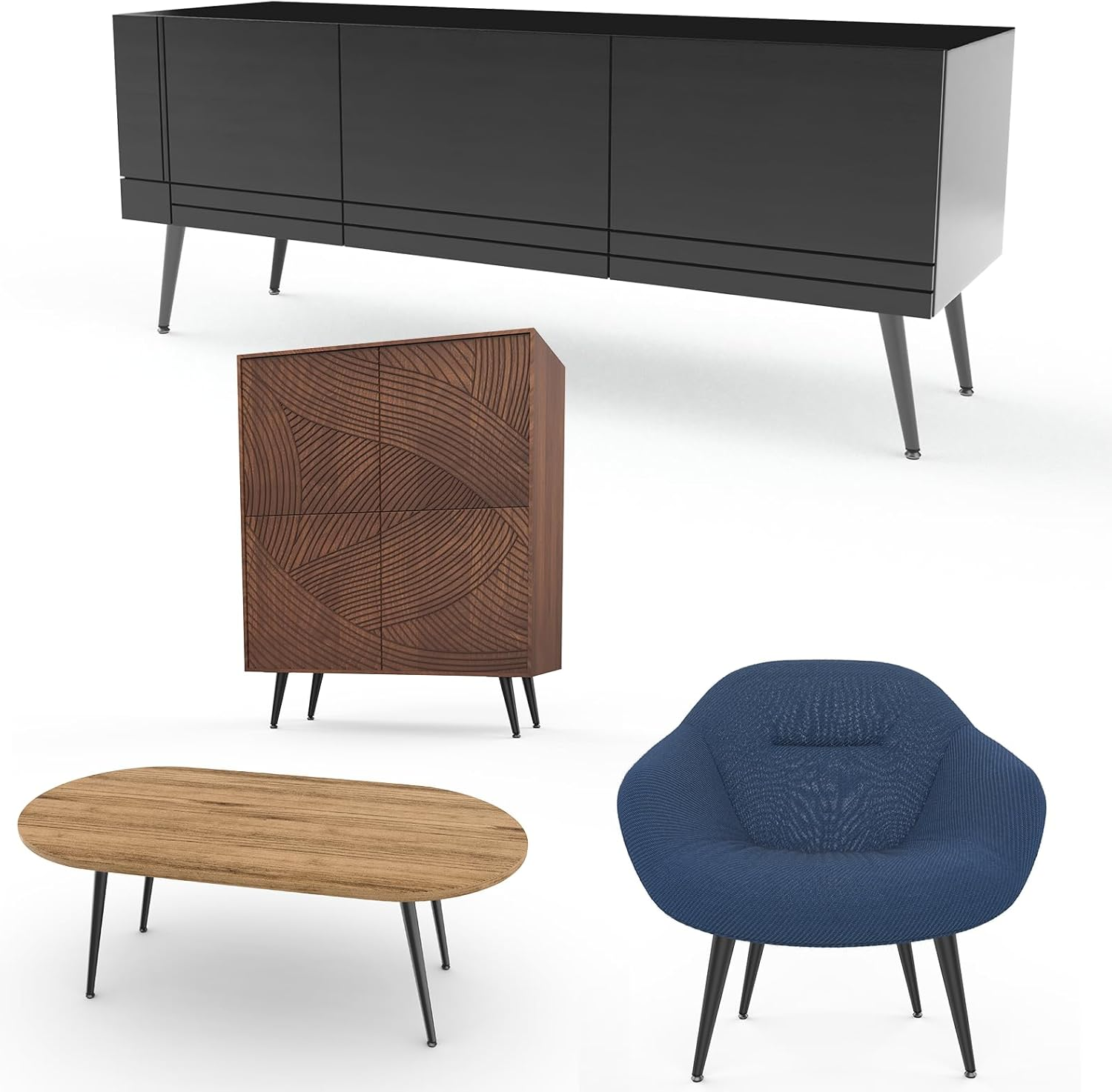 Sunvfafa Furniture Legs Heavy Duty 15.5Cm | 6 Inch, Replacement Cabinet Legs for Furniture Set of 4, Matte Black Metal Legs for Cube Storage, Mid Century Modern Short Dresser Feet for Nightstand image number 4