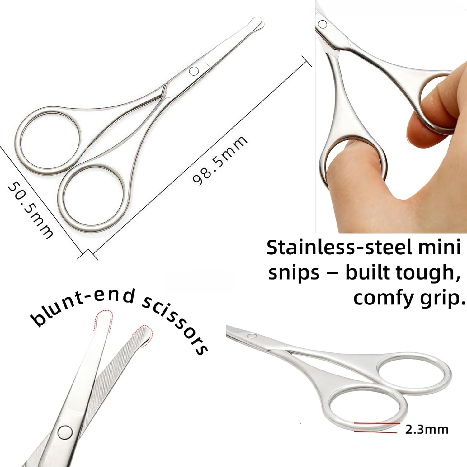 Kawlxpp Mini Pet Face & Detail Grooming Set Rounded-Tip Stainless Steel Comb & Scissors Safe for Eyes, Paws & Sensitive Areas 2-Piece Kit for Dogs & Cats image number 1