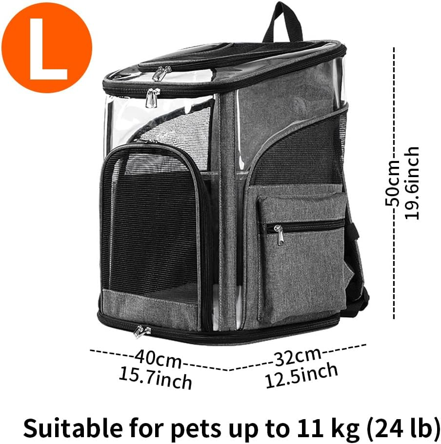 Life'Bea Cat Pet Carrier Backpack - Dog Puppy Travel Space Carrier Bag - Intimate Design & Easy Access for Pets - Breathable & Soft Backpacks - Ideal Use for Outdoor Trip (L) image number 3