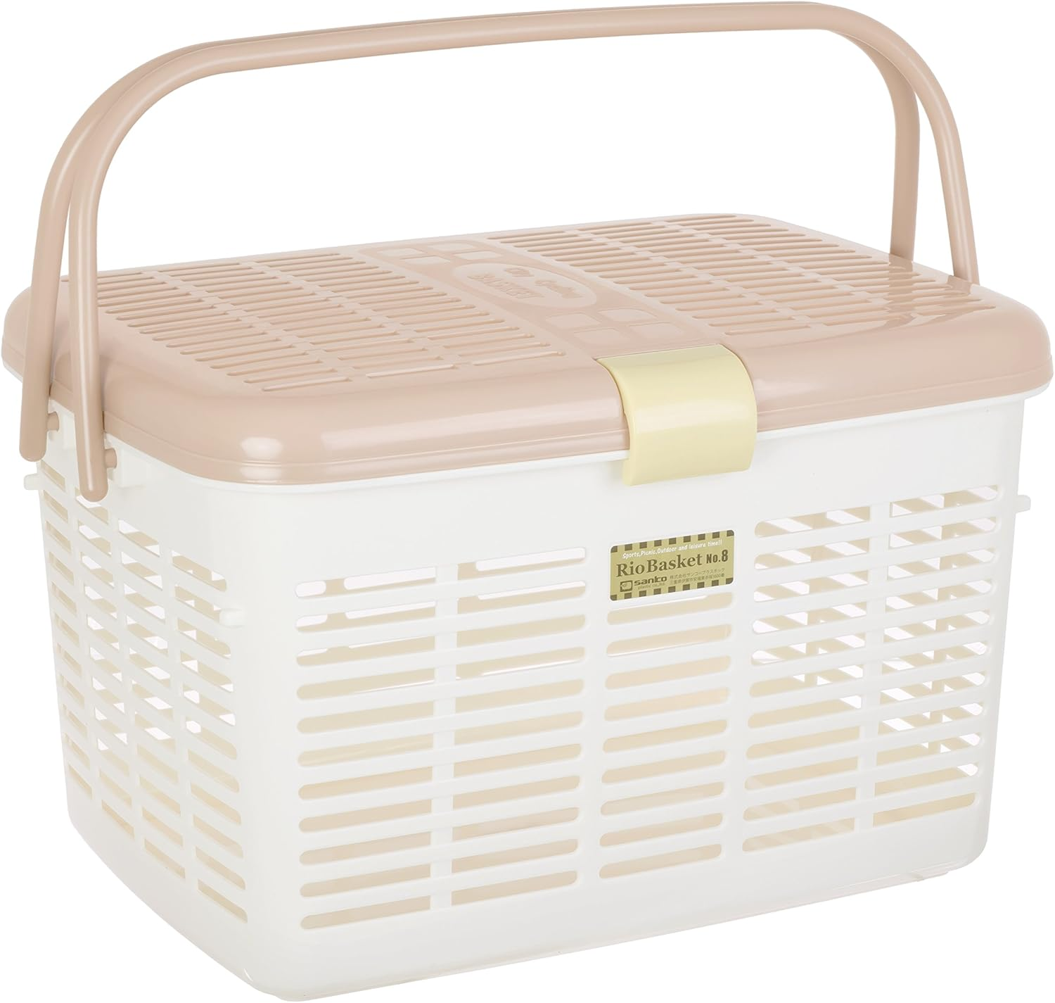 Sankoplastic Picnic Basket RB-66 Earth Beige 117281 Approx. Width 15.9 X Depth 11.9 X Height 10.3 Inches (40.3 X 30.3 X 26.1 Cm)