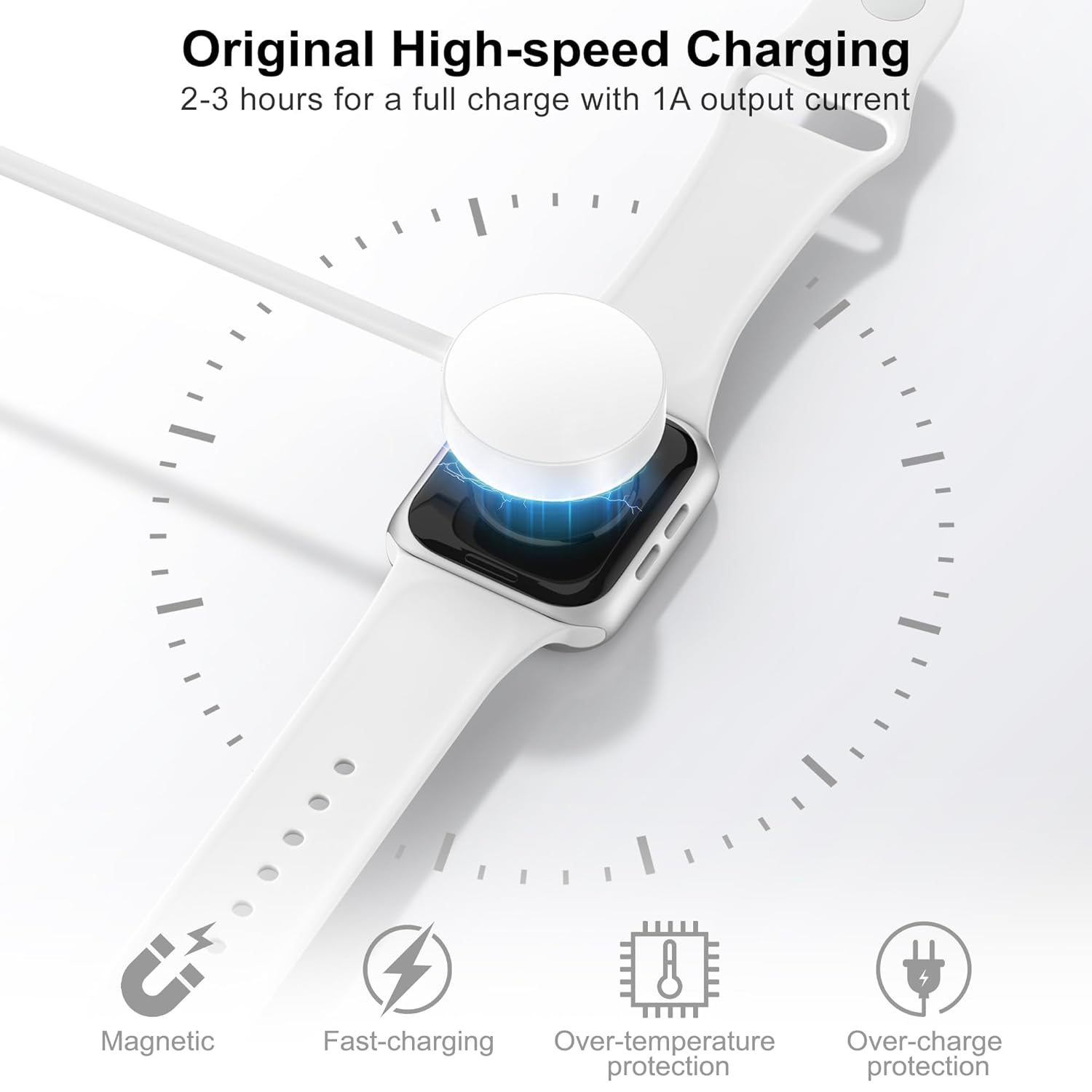 Zumyzu for 3 in 2 Apple Watch Magnetic Charger, Fast Charging to Usb-C/Lightning/Usb-A Multi Cable Cord 1.5M, Compatible with Iwatch Ultra/Series 11-1 Charger&Iphone Cable&Type-C Phones Cable image number 5