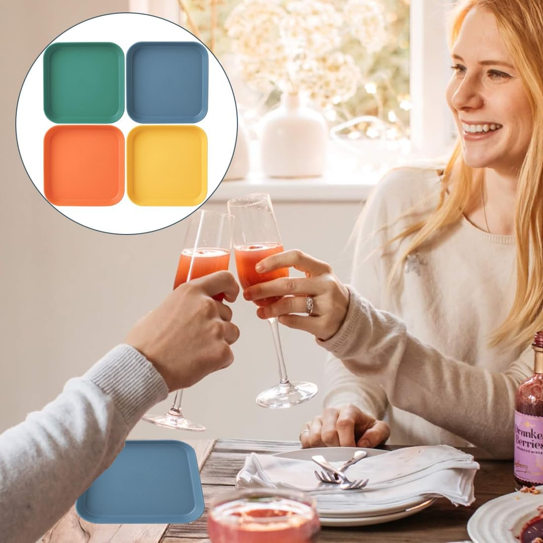 Pack of 4 Flat Feeding Bowls for Kittens and Short-Legged Cats image number 3