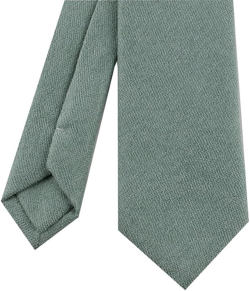 Skinny Ties for Men, Solid Denim Cotton Tie, Plain Ties Assorted with Stripe/Plaid image number 1