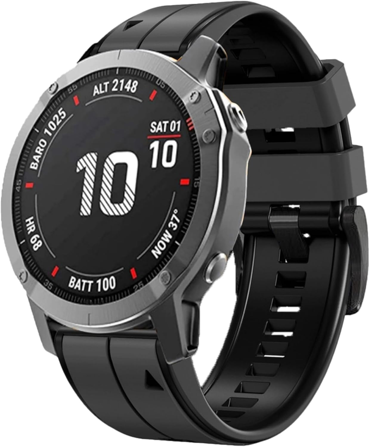 PCAVO Watch Bands for Garmin Fenix 5X/6X/7X Pro Solar Fenix 3HR, Quickfit 26 Sturdy Silicone Strap Replacement for Garmin Enduro 2 Tactix Descent 51MM image number 2