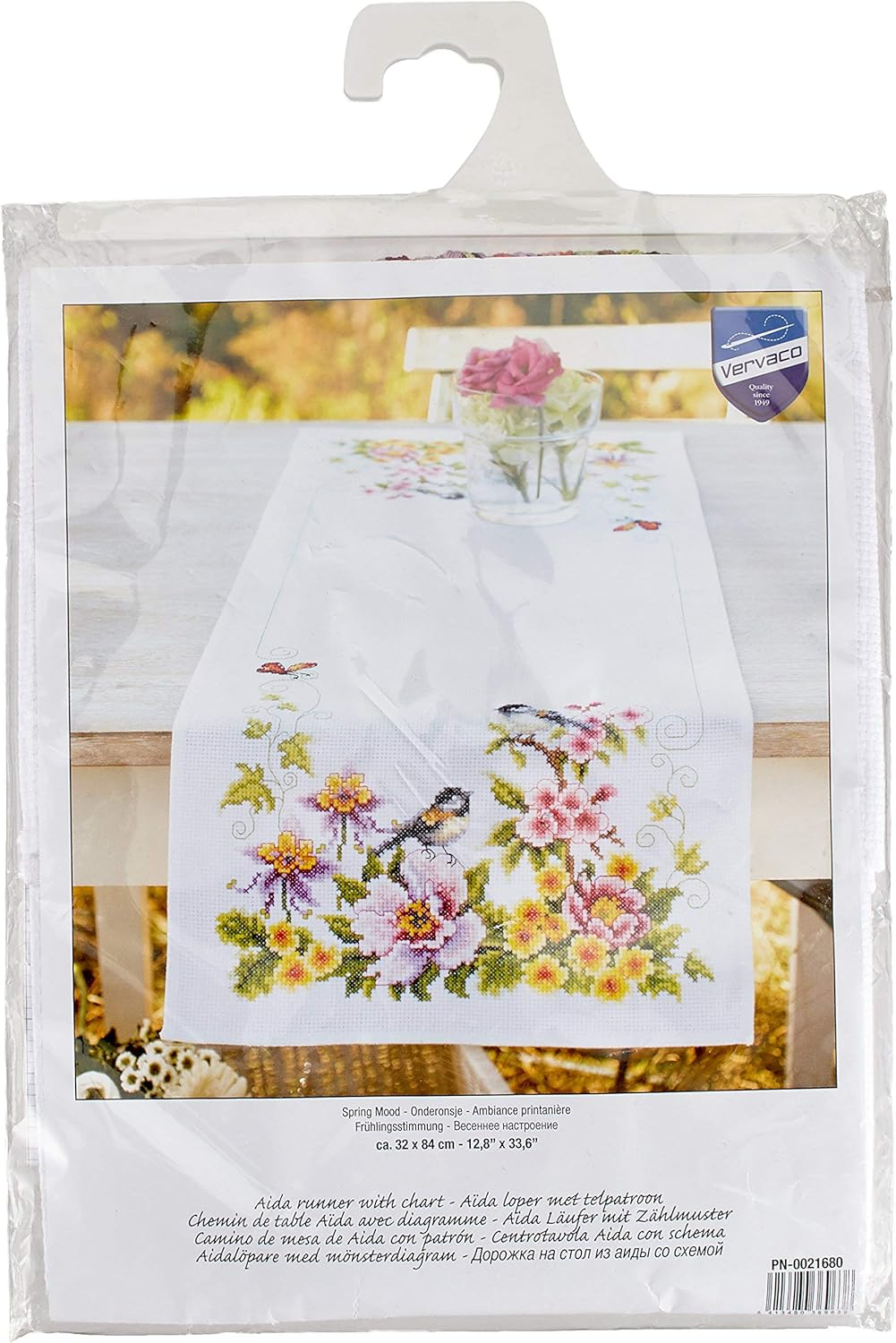 Vervaco Counted Cross Stitch Kit: Runner: Spring Mood, 100% Cotton Multi-Colour, 80 X 2 X 20 Cm image number 3