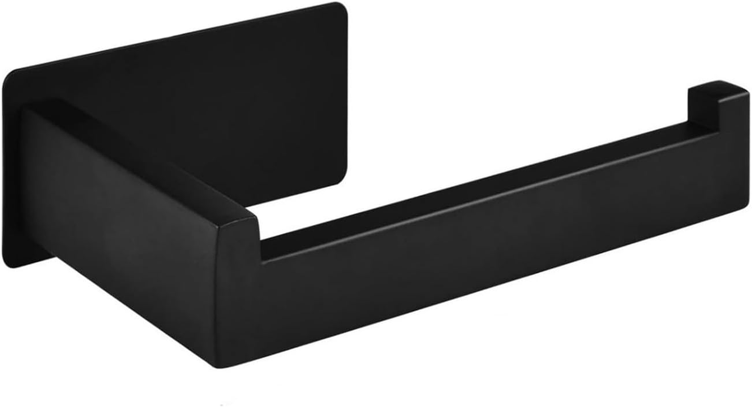 Tongke Toilet Paper Holder Stainless Steel Toilet Roll Holder for Bathroom, Kitchen, Washroom Wall Mount (Black)