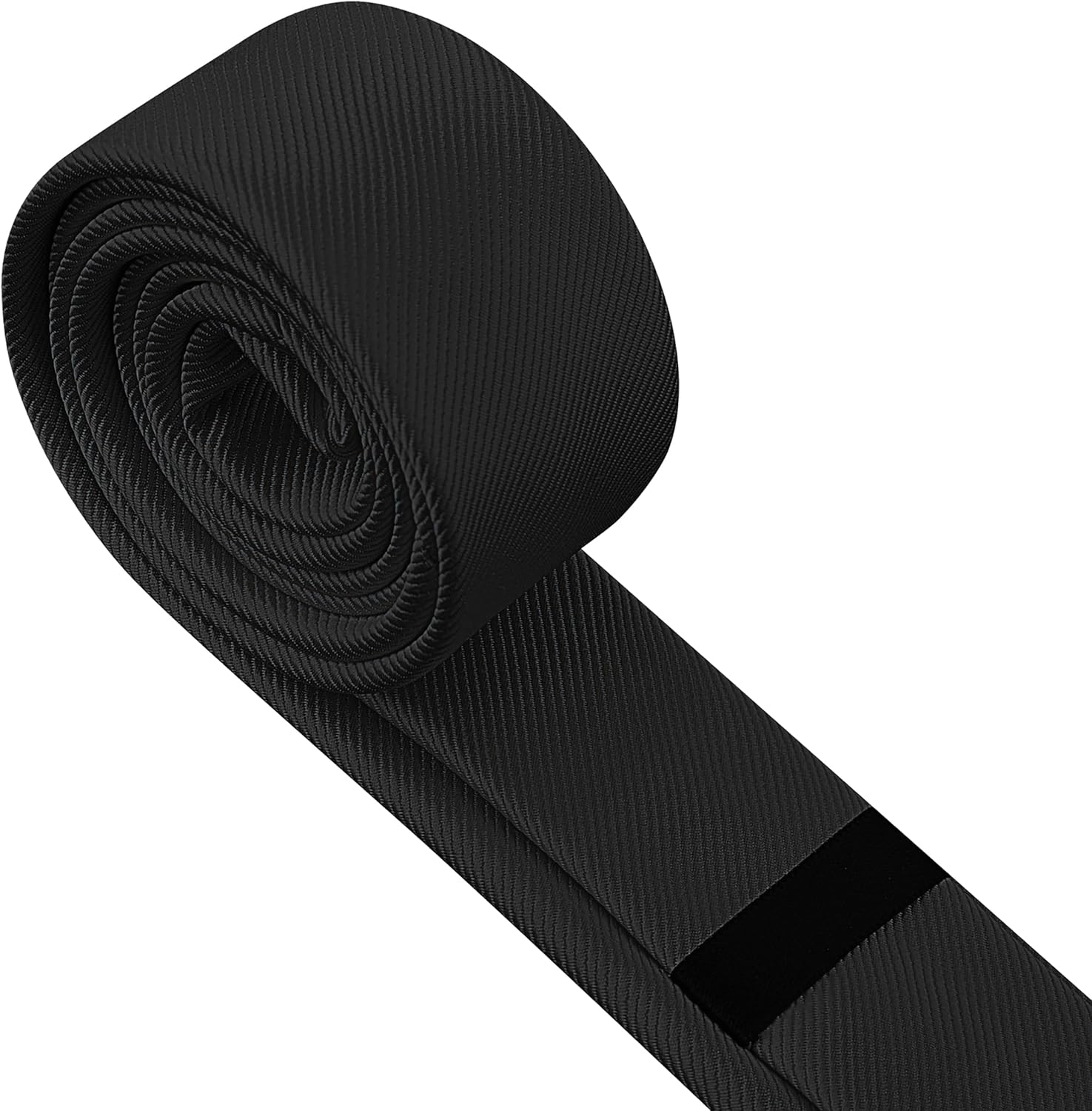 Branduce Men'S Skinny Ties Solid Color Formal Neckties 1.58" (4CM) Slim Ties for Men - Black image number 6