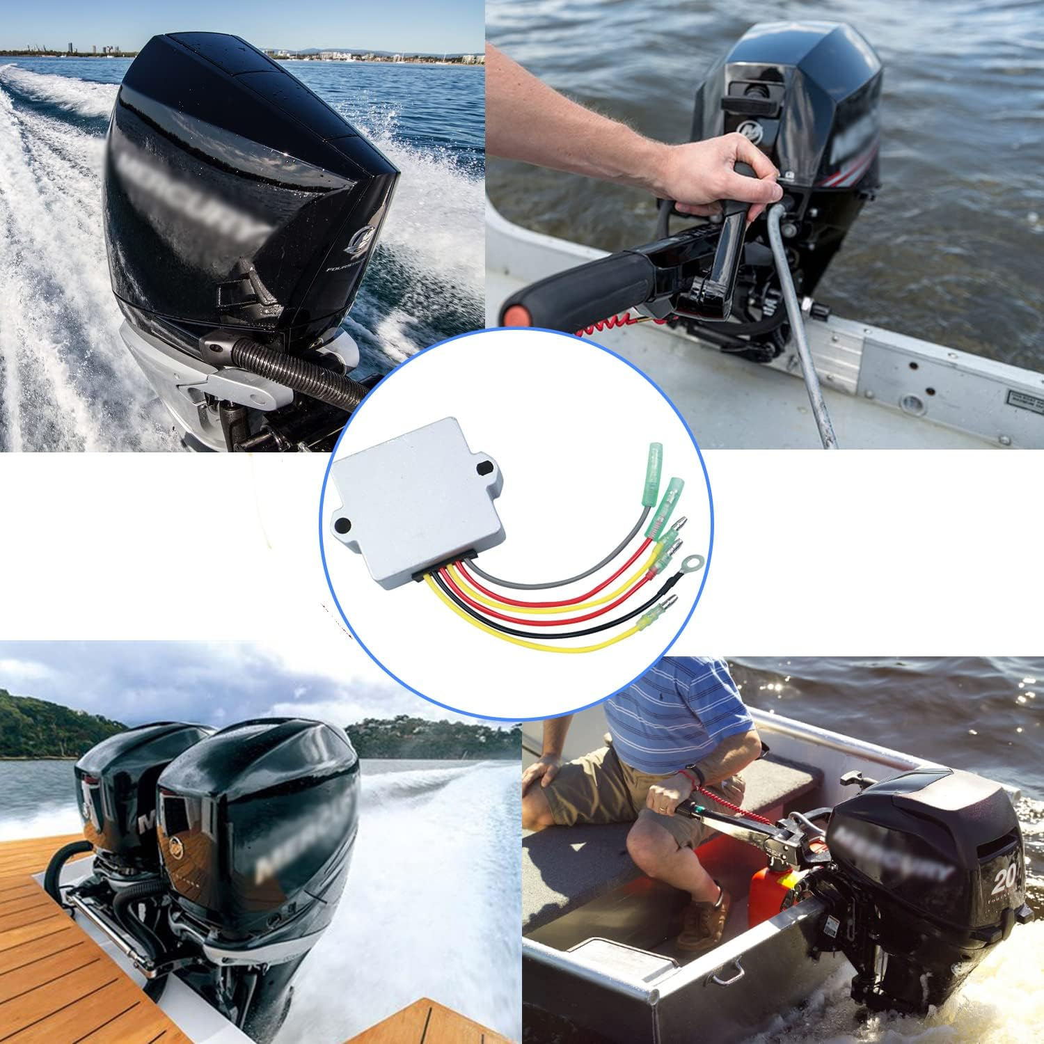 883072T Rectifier Voltage Regulator 6 Wire 12 Volt Compatible with Mariner Mercury Outboard 830179T, 815279T, 854515, 815279, 856748, 883072-75-200HP 1987-2005 - 2/3/4/6 Cylinder image number 2