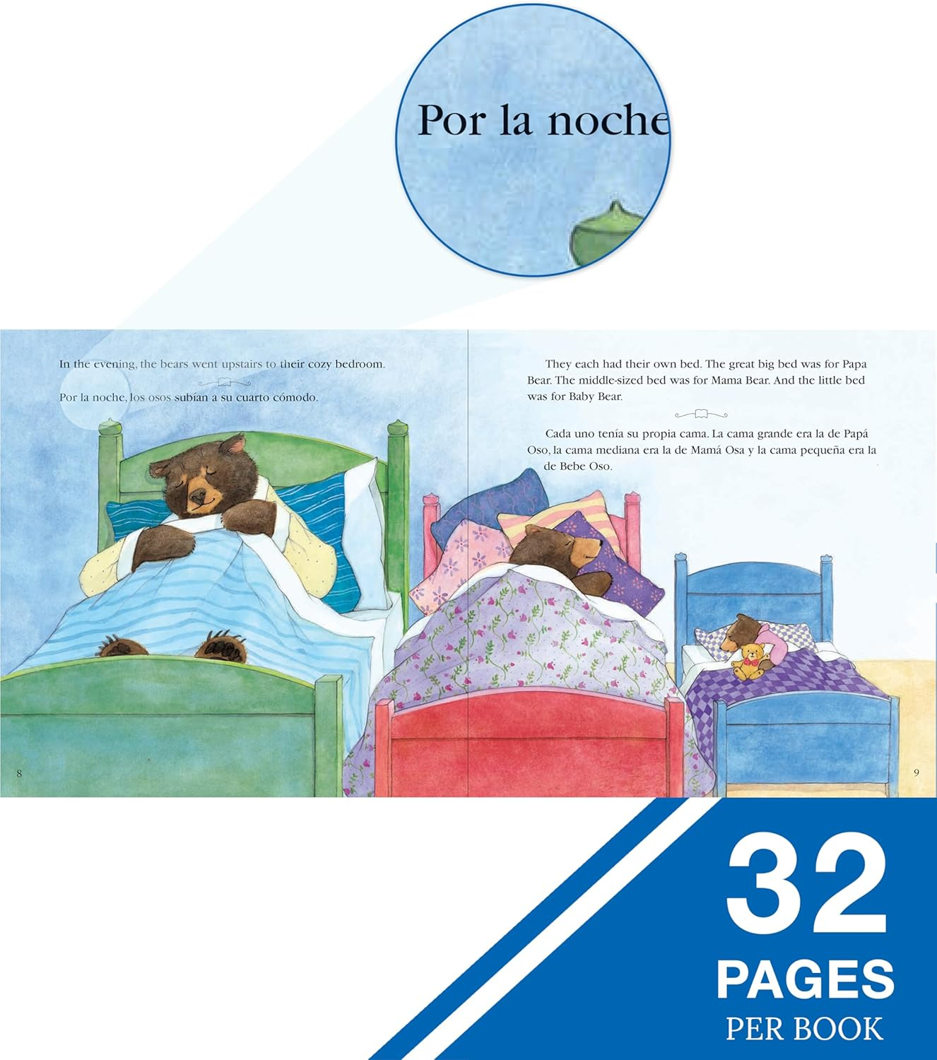 Carson Dellosa Keepsake Stories Classic Children'S Fairy Tales in Spanish and English Book Set, the Three Little Pigs, Little Red Riding Hood, Goldilocks, Jack & the Beanstalk Bilingual Books for Kids image number 2