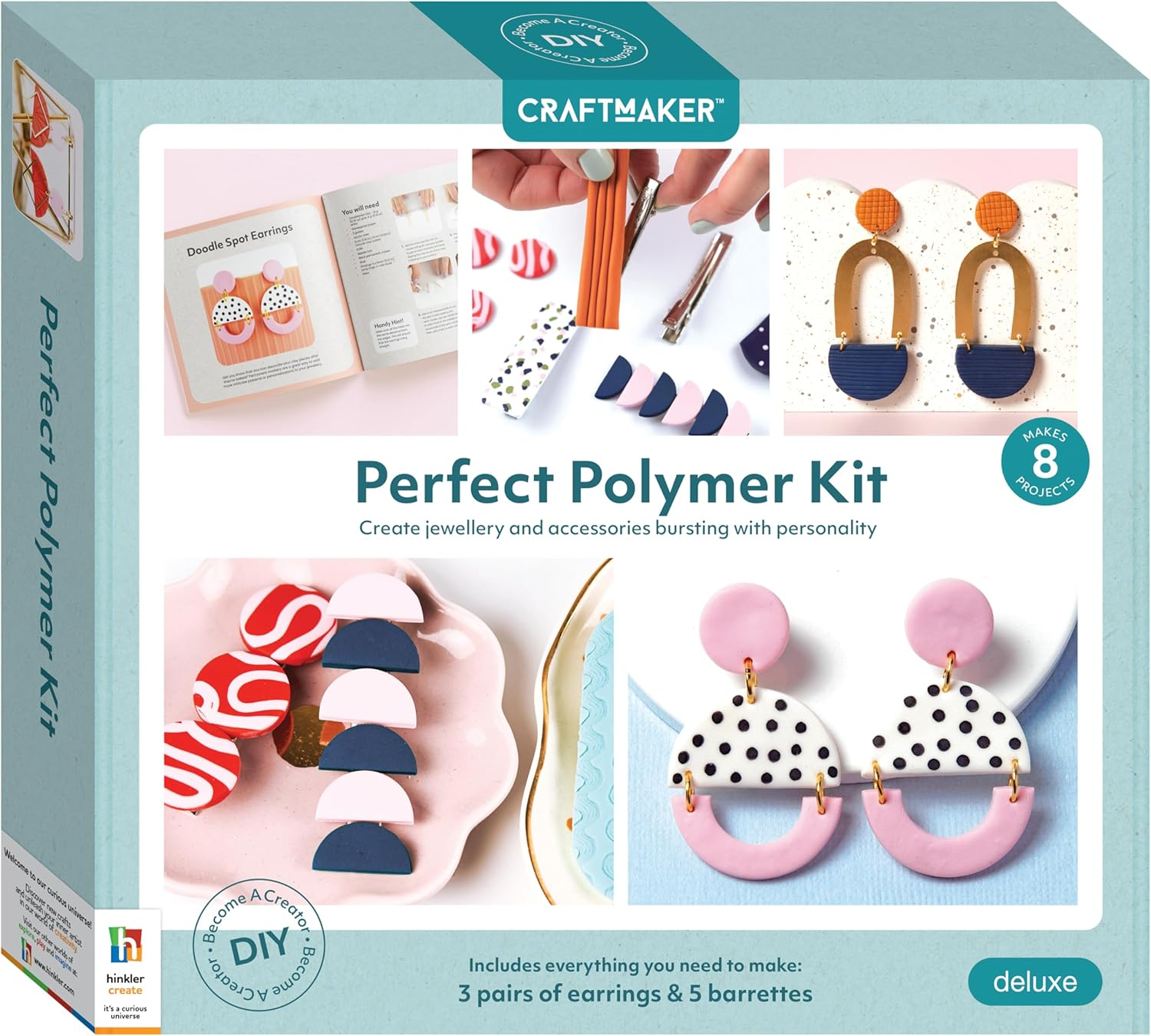 Craft Maker Deluxe Perfect Polymer Kit - DIY Jewelry Making for Adults - Clay and Tools Included - Step-By-Step Projects - Creative Arts and Crafts image number 5