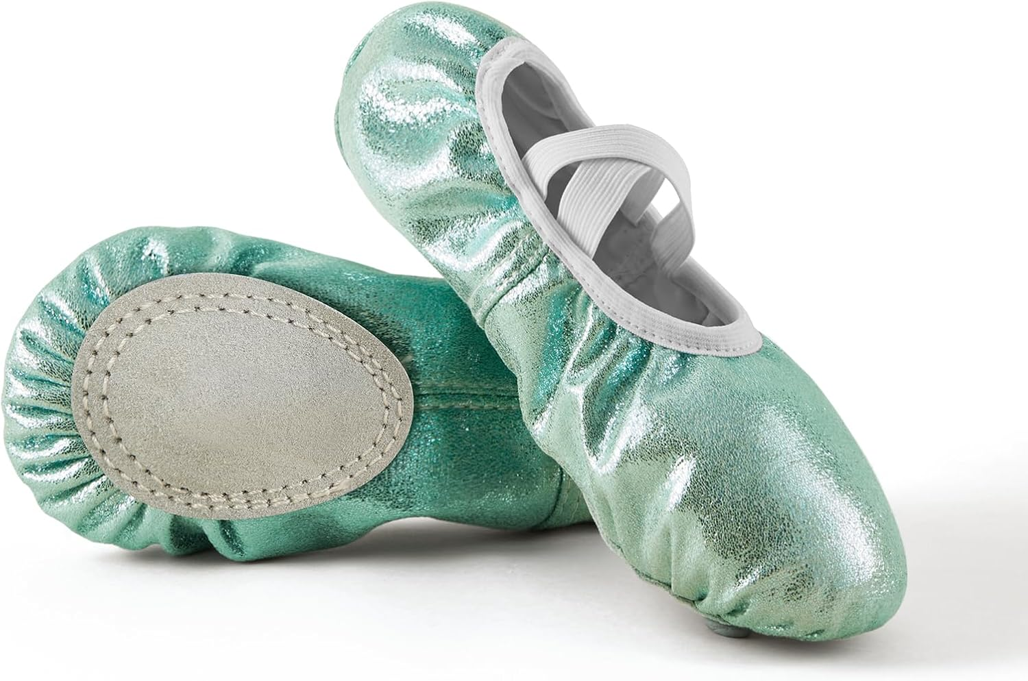 Phineein Girls Ballet Shoes for Girls Split-Sole Toddler Glitter Flats for Kids Dance