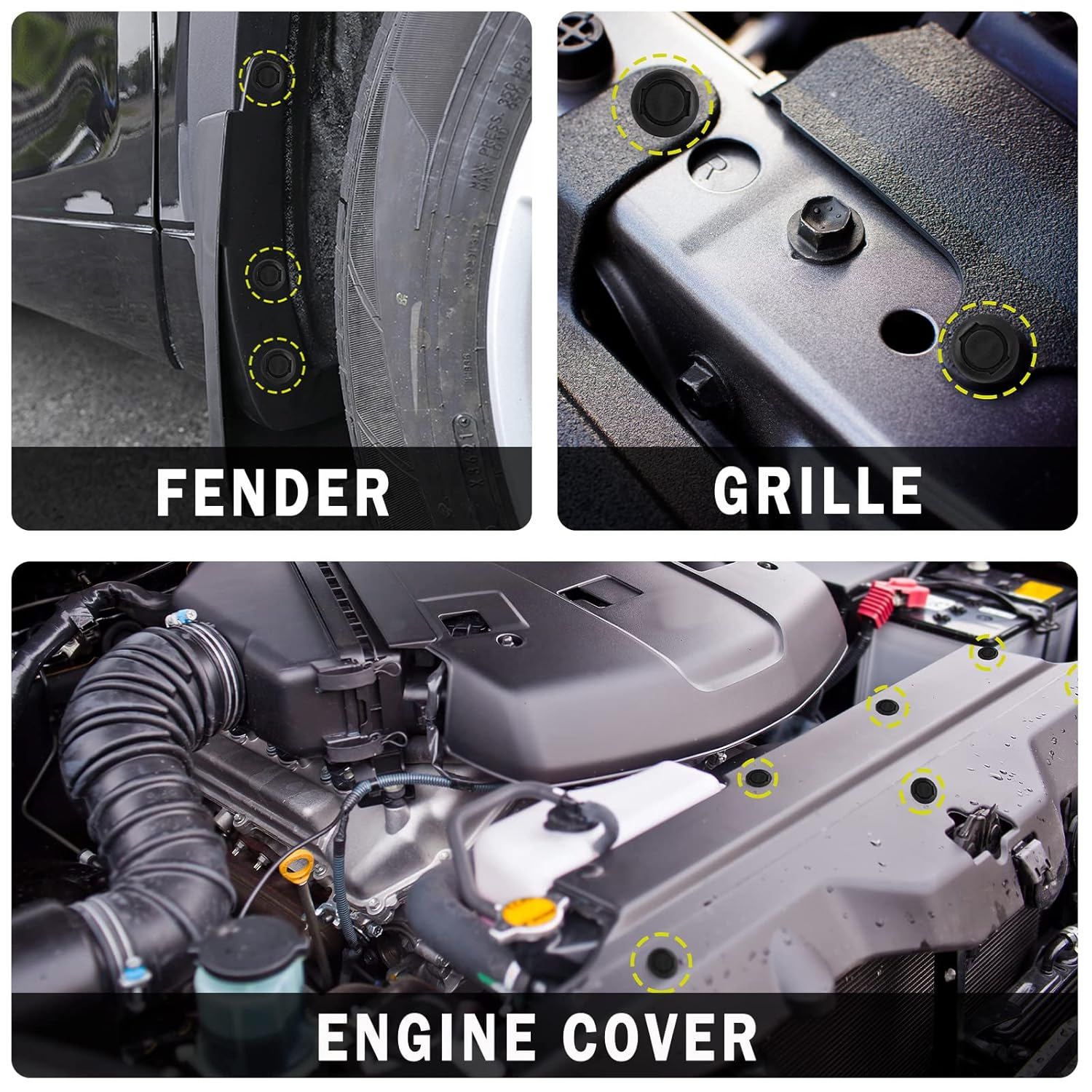 20Pcs Bumper Engine Cover Fender Liner Splash Shield Push-Type Retainer Clip Compatible with Mazda B45A-56-146A 90118-WB048 image number 5