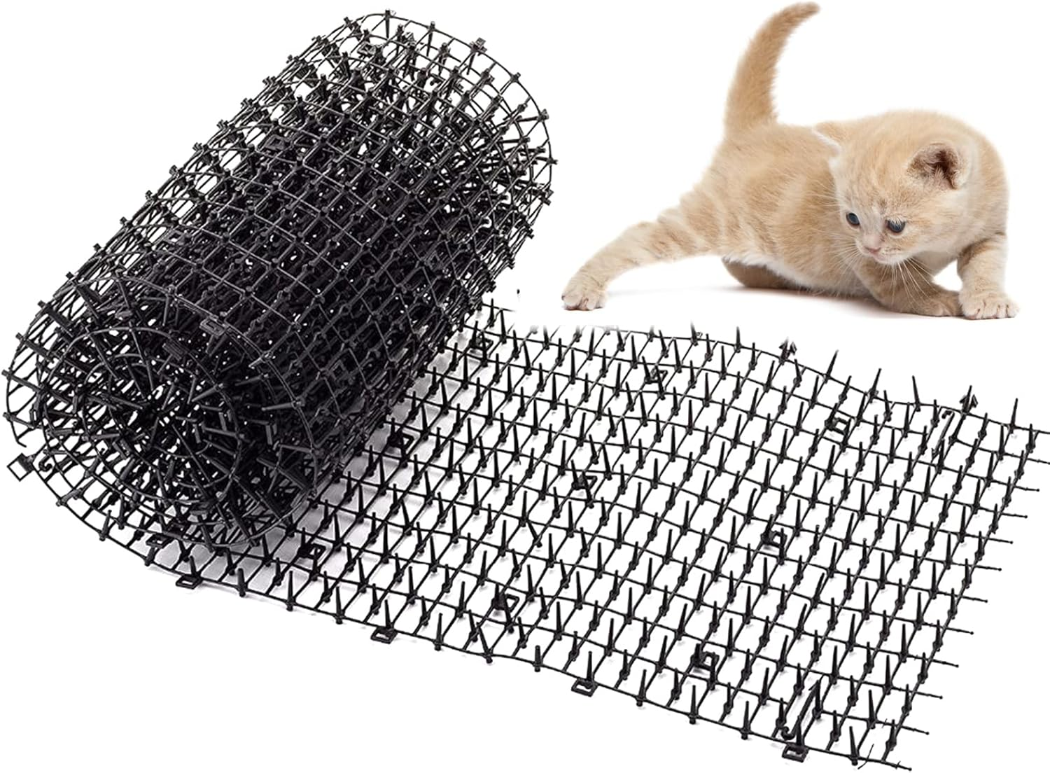 Transparent Cat Repellent Mat, 200 X 30 Cm Cat Mat with Spikes, for Peaceful Repellent of Cats and Other Animals (Black) image number 4