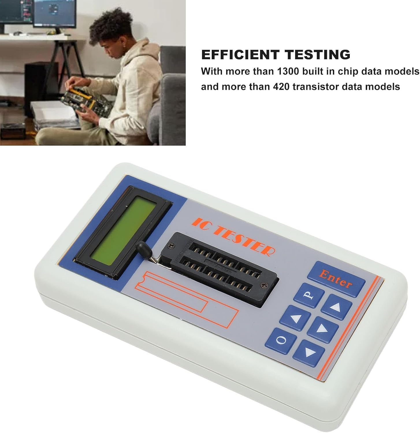 Integrated Circuit Tester, IC Meter IC Tester with 5V/3.3V/Auto Modes, Efficient Testing, Automatic Shutdown for 74HC/74LS/CD4000/HEF400/4500 Series image number 4