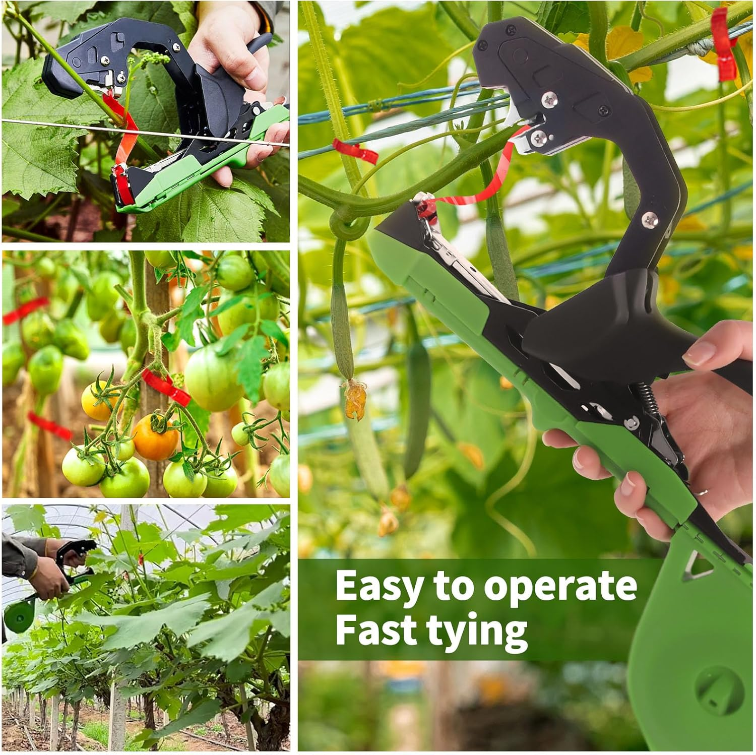 Plant Tying Machine, Binding Pliers with 20 Rolls of Tape, Upgraded Garden Tape Tool for Tomatoes Cucumbers Vegetables 8108 image number 1