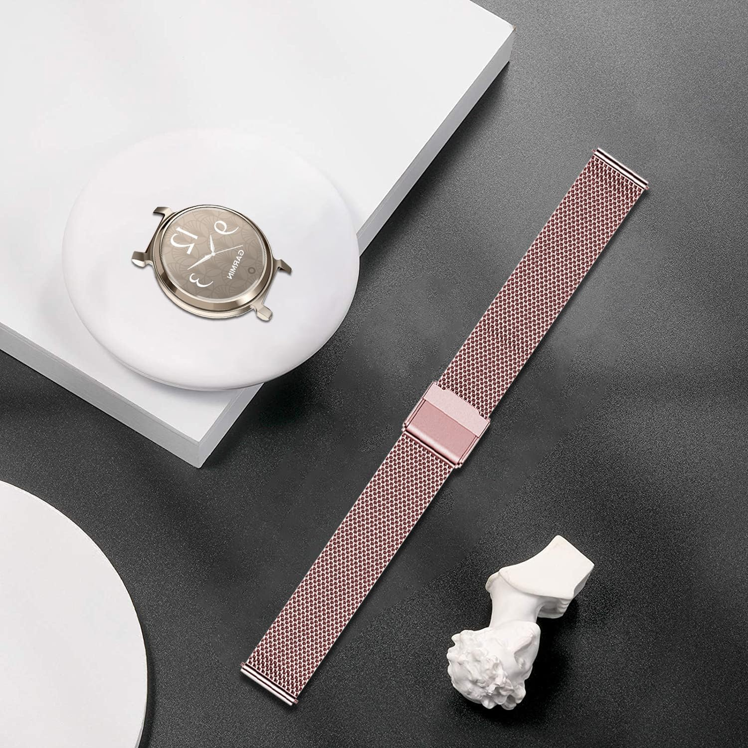 VELULYX Metal Strap Compatible with Garmin Lily 2, 14 Mm Stainless Steel Strap for Garmin Lily 2 Women