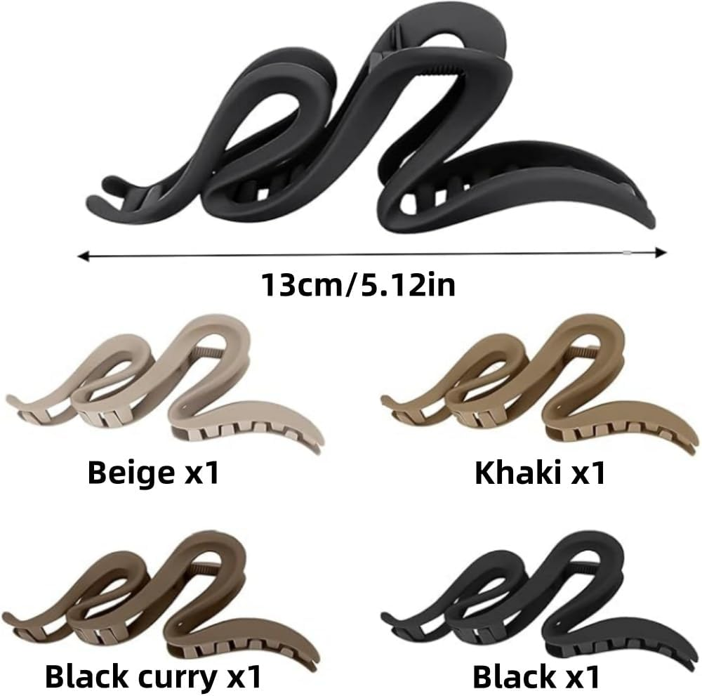 Hair Clips for Women Large Hair Claw Clips for Thin Thick Hair, Big Matte Banana Clips, Neutral Colors image number 5
