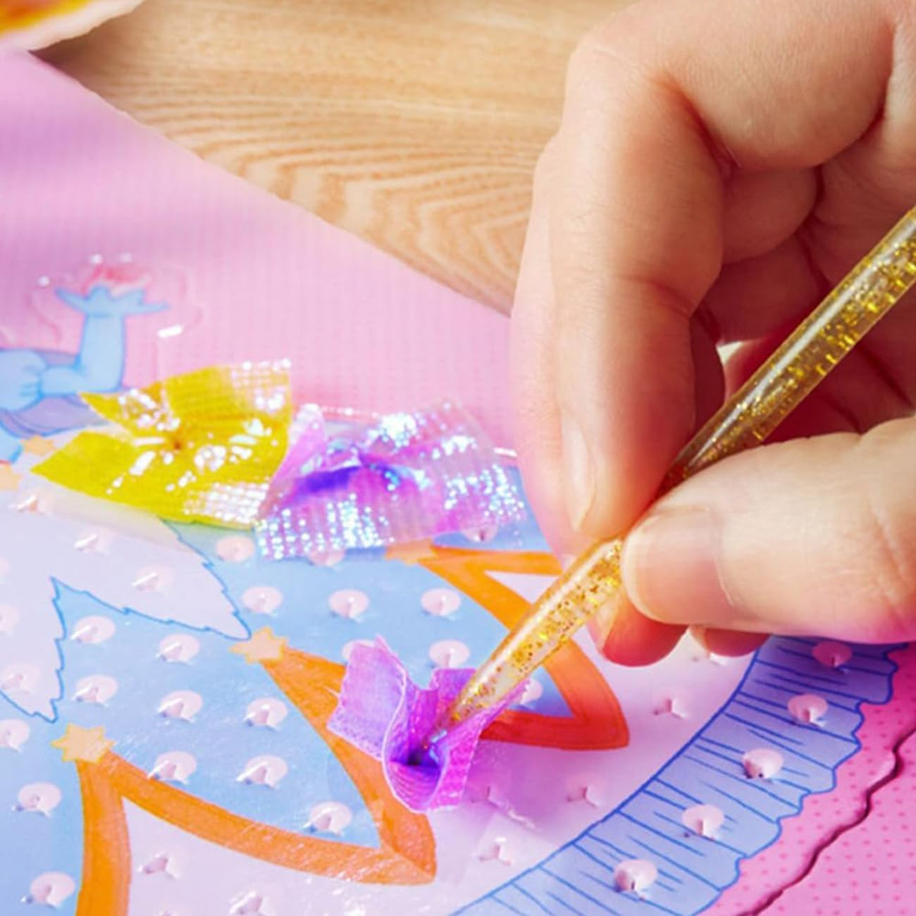 BERYART Creative Princess Dress-Up Activity Book with Watercolor Painting, Stickers, Poking, Puzzle Puncture Painting for Kids, Enchanted Fabric Art Set Crafts for Girls Ages 4, 5, 6, 7, 8, 9, 10