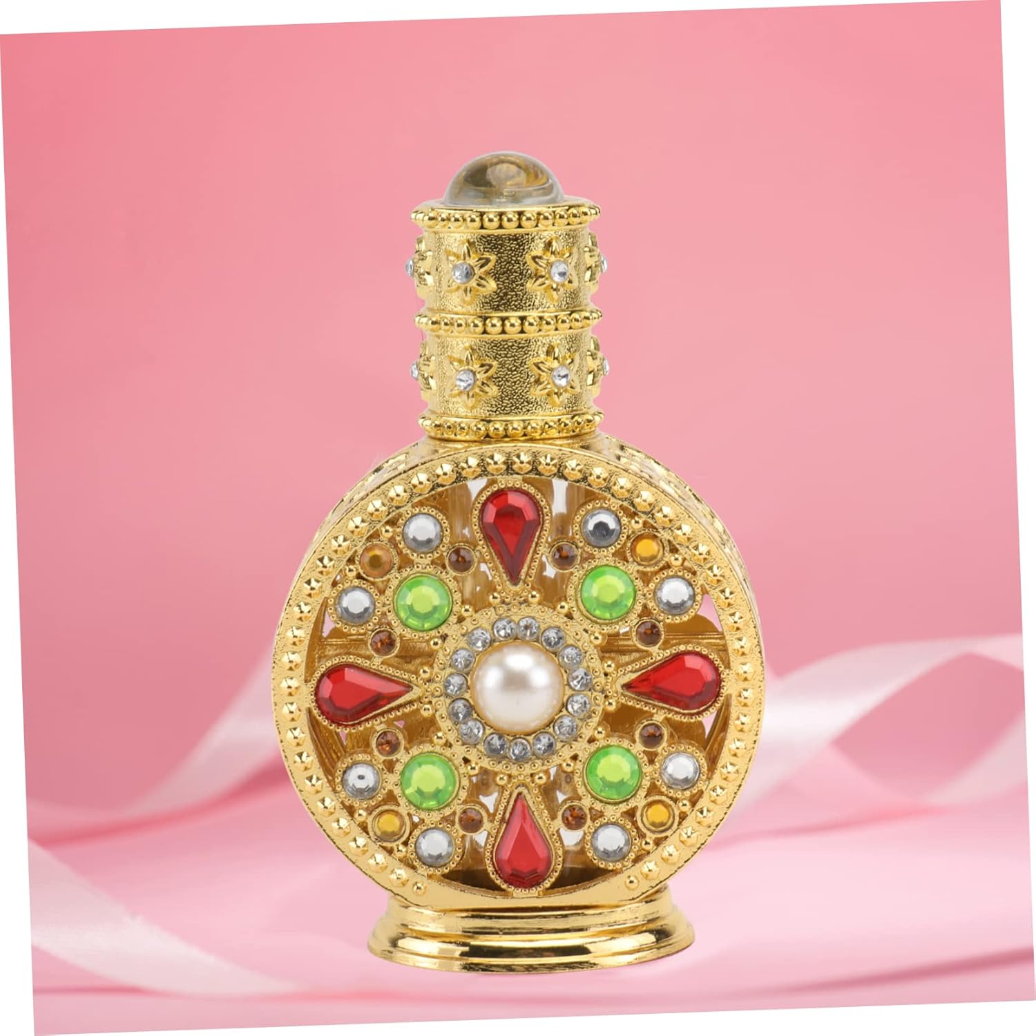 Hohopeti 2Pcs Glass Perfume Bottle Empty Storage Bottle Essential Oil Container Perfume Holders Inlaid Holder image number 5