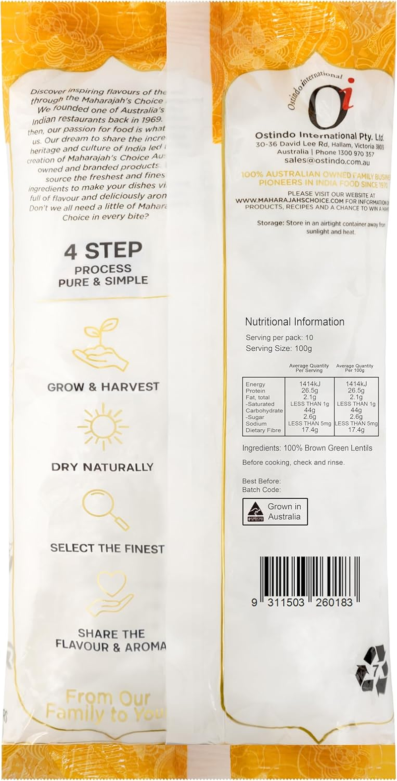 Maharajah'S Choice Brown/Green Lentils, 1 Kg image number 1