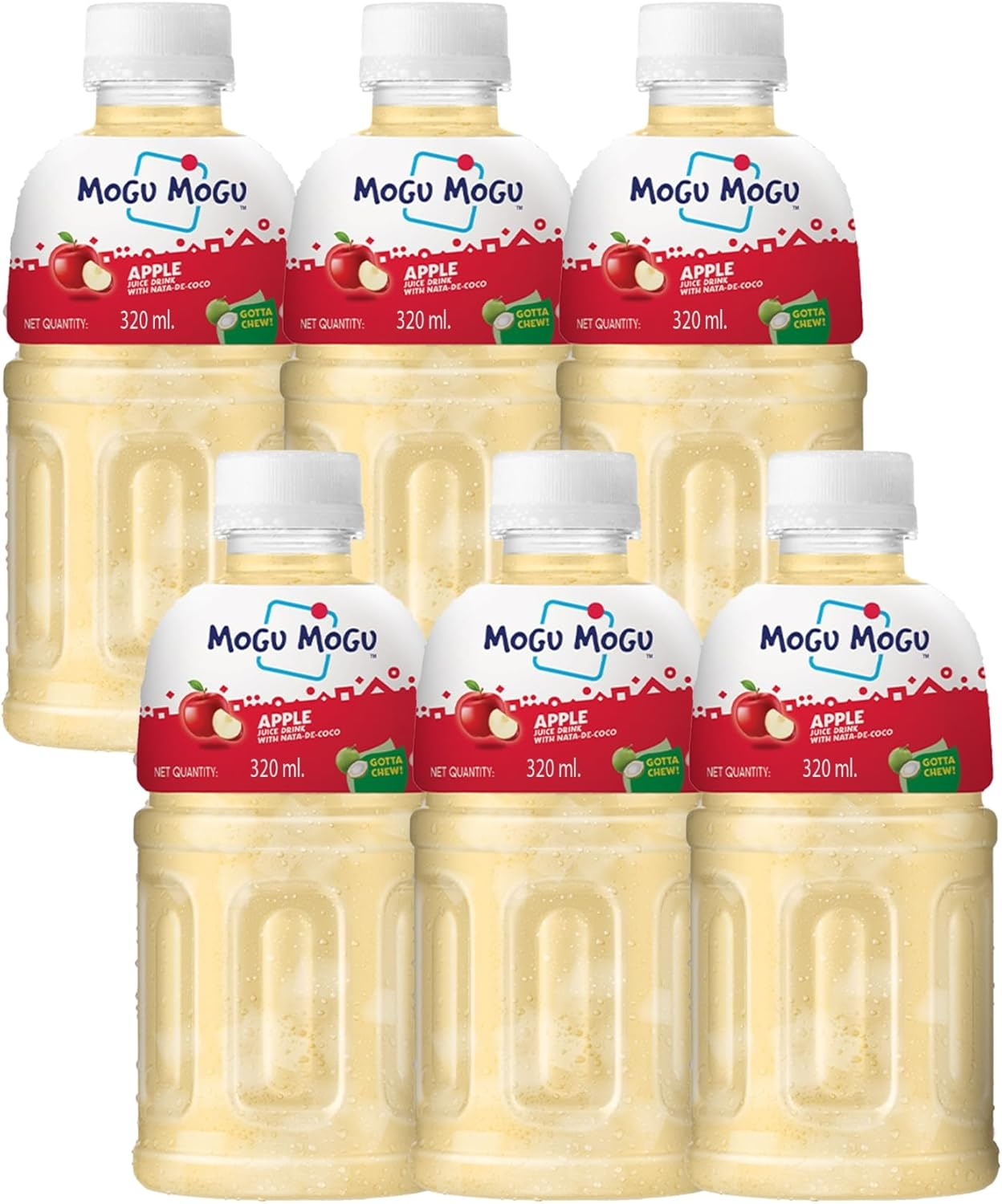 Mogu Mogu Apple Drink with Nata De Coco | Asian Fruit Juice Drink with Chewy Jelly | Refreshing Sweet Apple Flavour | Fun Fruity Mogu Mogu Drink | Popular Nata De Coco | 320Ml Bottle image number 2