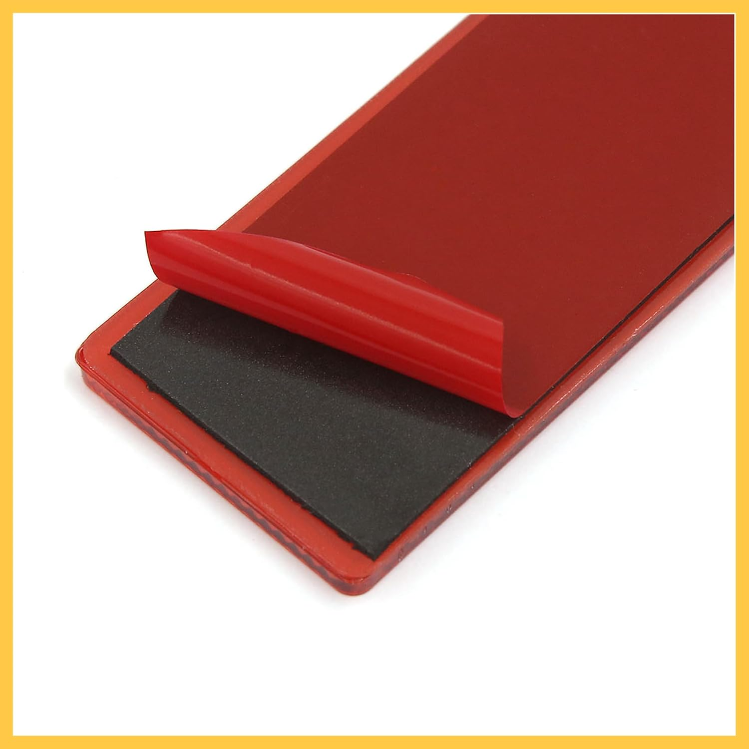 Automotive Car Red Rectangle Stick-On Safety Reflector Plate W/O Holes 10PCS Auto Replacement Parts image number 3