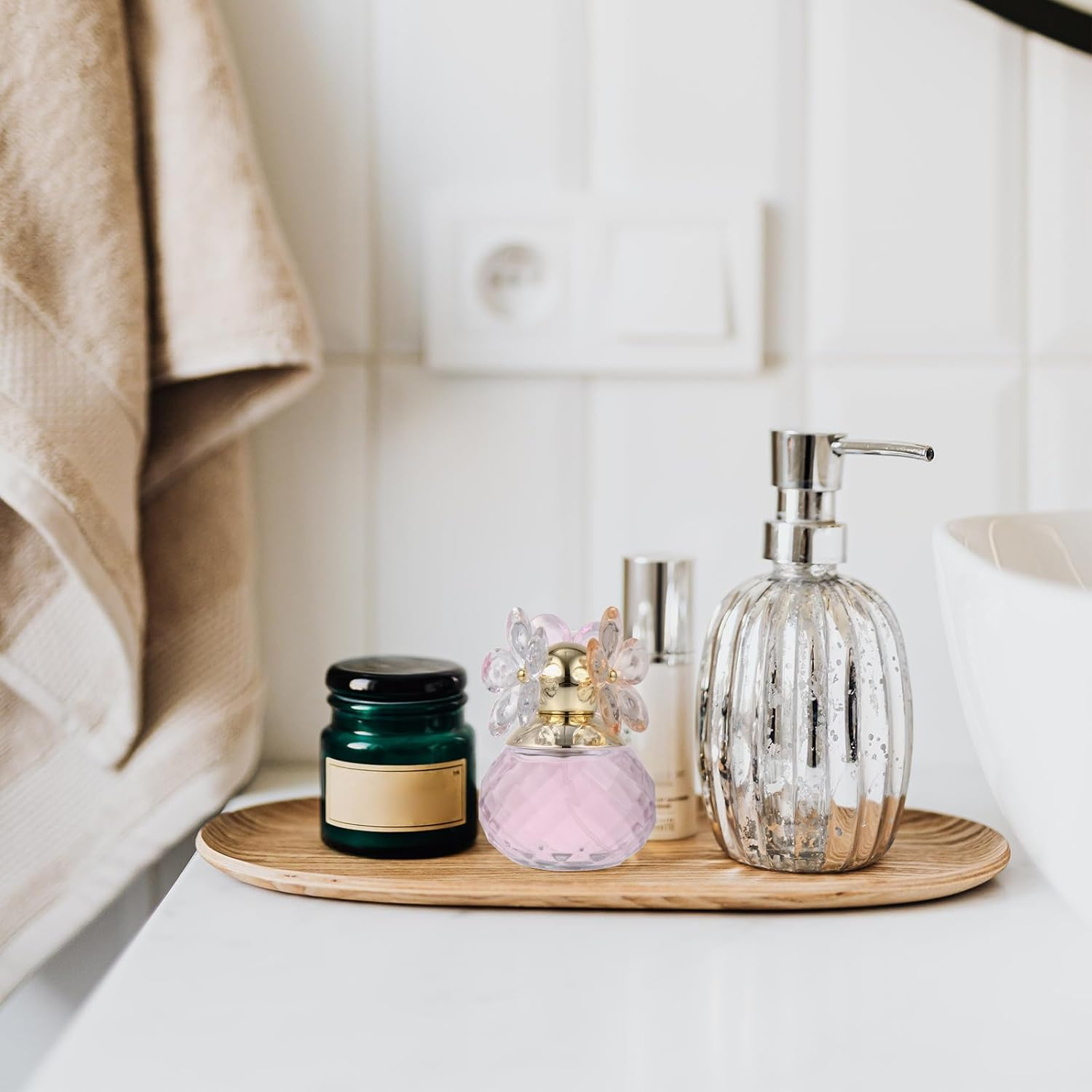 SEWACC 1 Bottle Lady Girl Women Natural Perfume Light Fragrance Romantic Flower Fruit Perfume Pink Glass Bottle for Everyday Use image number 3