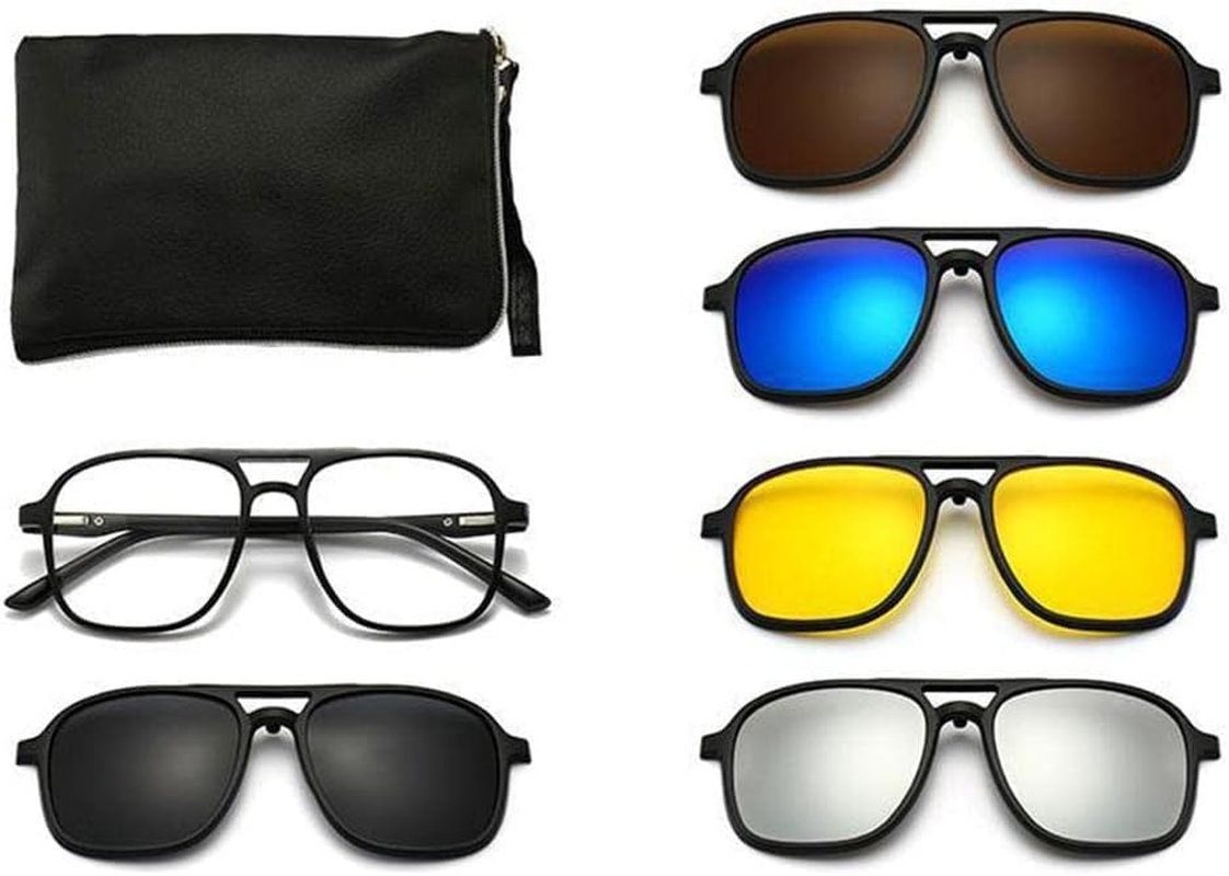 5PCS Magnetic Polarized Clip on Sunglasses Women Men Plastic Frame for Night UV400 Sunglasses Drop Shipping Driving