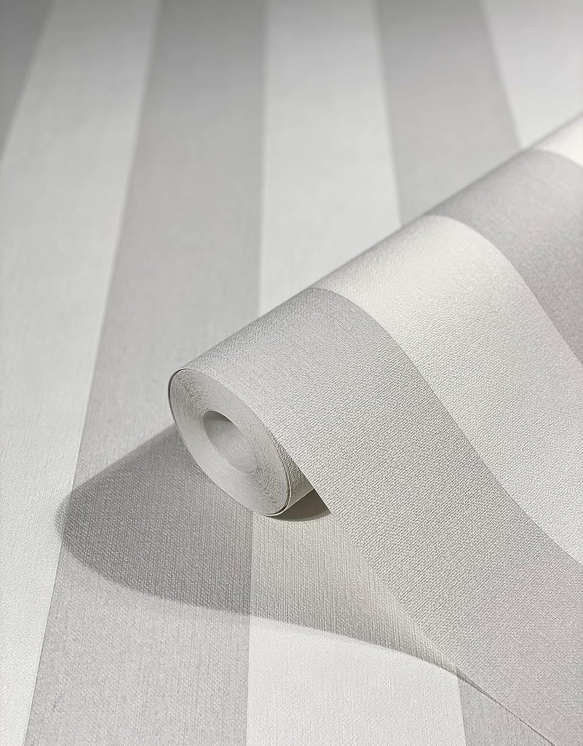 WALLCOVER Beige Non-Woven Wallpaper Stripes Country House White Lines Modern Block Stripe Wallpaper Fine Structure 10.05 X 0.53 M Made in Germany - Black And White Contrast image number 3