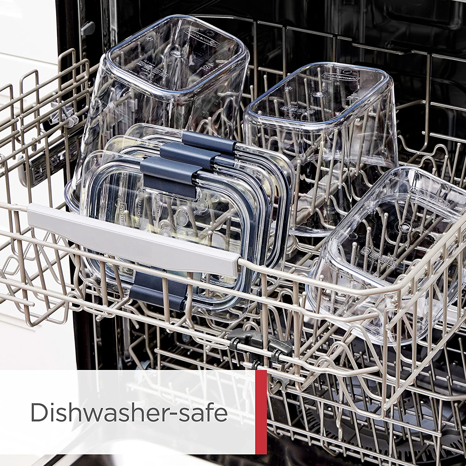 Rubbermaid Brilliance BPA Free Food Storage Containers with Lids, Airtight, for Kitchen and Pantry Organization, New Set of 10 W/Scoops image number 4