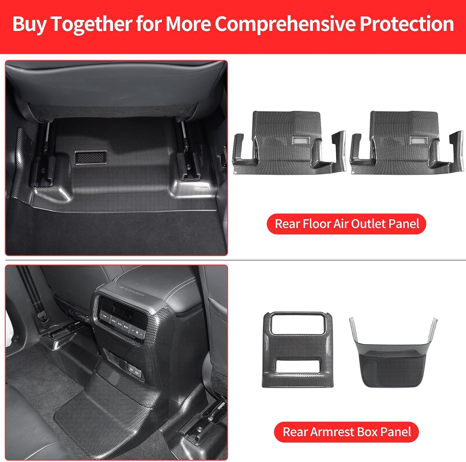 Armrest Box Anti-Kick Panel for 2024 2025 2026 Toyota Landcruiser Prado 250 Lc250 J250 Rear Button Decorative Cover Internal Modification Accessories Land Cruiser 250 (Armrest Box Anti-Kick Panel) image number 1