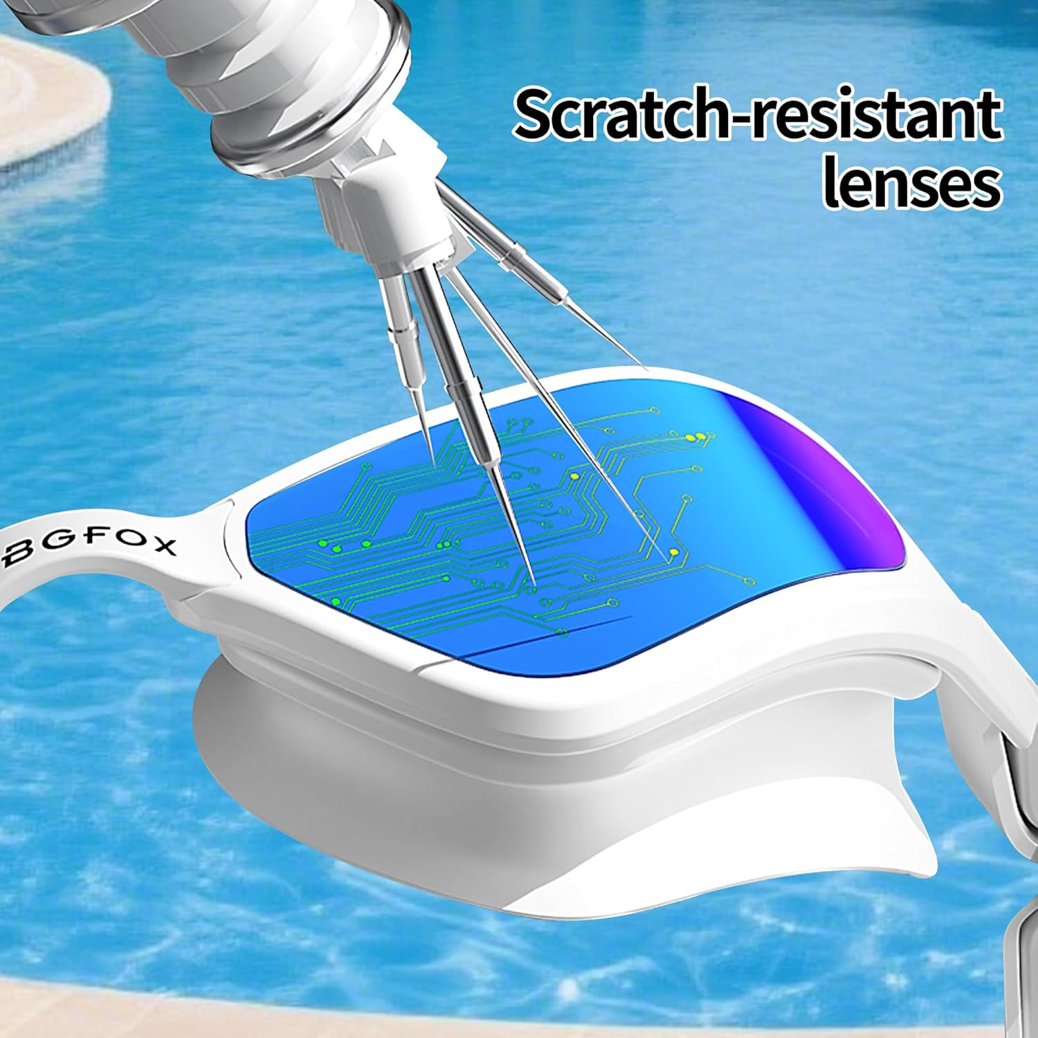 BGFOX Swimming Goggles for Adults Men & Women - 8 in 1 Set with Anti-Fog, UV Protection, Leakproof Fit,Includes Case, Nose Bridges, Cap & Accessories for Training & Lap Swimming image number 5