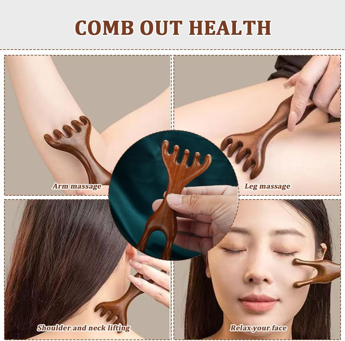 MOLZINY Pack of 2 Dandruff Comb with Massage Comb Hollow Tooth Hair Brush for Scalp Massage Energy Massage Comb Hairdressing Comb for Scalp Massage Refreshment Easy Cleaning for Men and Women image number 1