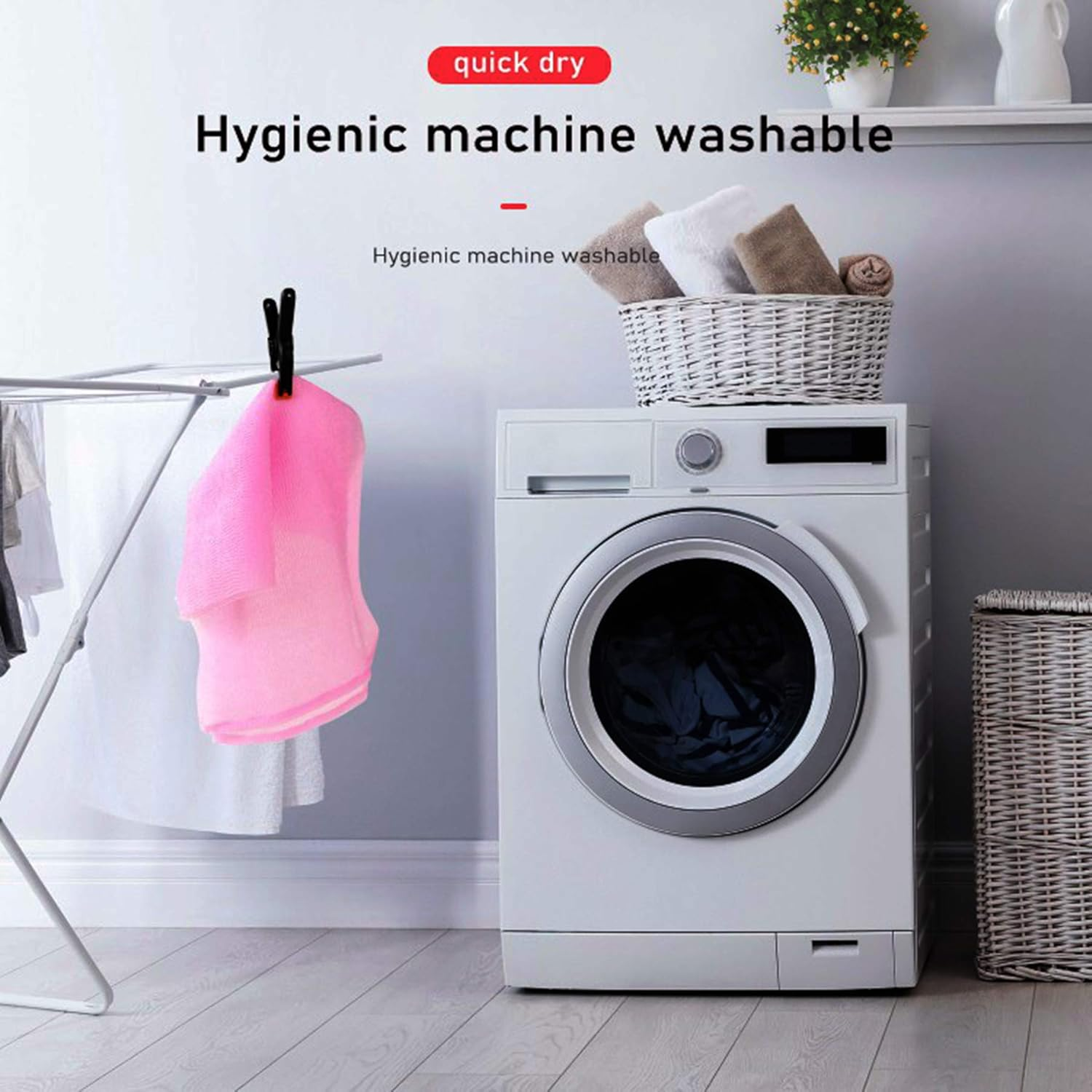 ARCH&M Exfoliating Washcloth Towel Japanese Washcloth Nylon Bath Wash Towel Korean Exfoliating Towel Beauty Washcloth Sponge Loofah Body Scrub Back Scrubber for Shower Cloth 3 Pack by (Blue X 3) image number 6