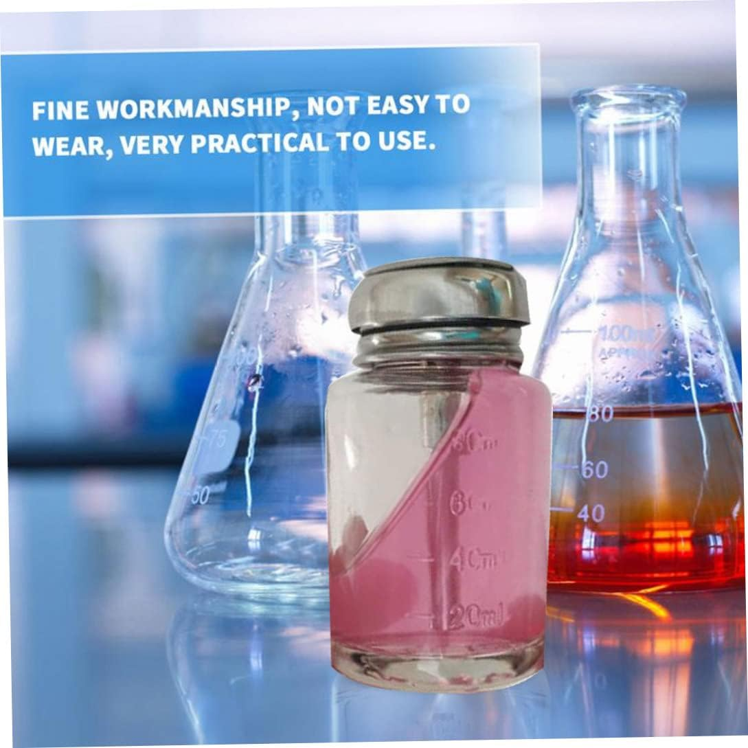 Push Glass Bottle Push down Pump Alcohol Dispenser for Nail Polish Makeup Remover 80ML image number 3