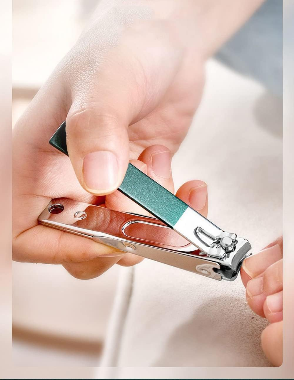 QYLHH 3Pcs Nail Clippers Manicure Set anti Splash Fingernail Cutter Pedicure Kit Nail Nippers for Women & Men Green image number 2