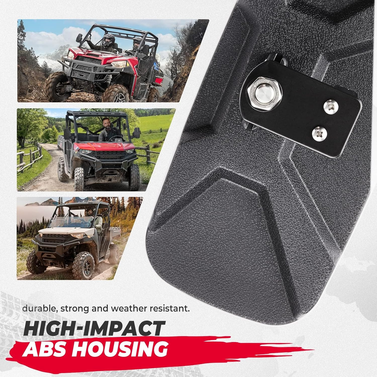 KEMIMOTO UTV Rear View Mirror Compatible with Polaris Ranger 500 570 900 XP 1000 Xp/Crew 2017-2025 with Factory Drop down Mounting Tab, UTV Panoramic Rear View Mirror OEM #2879969 image number 6