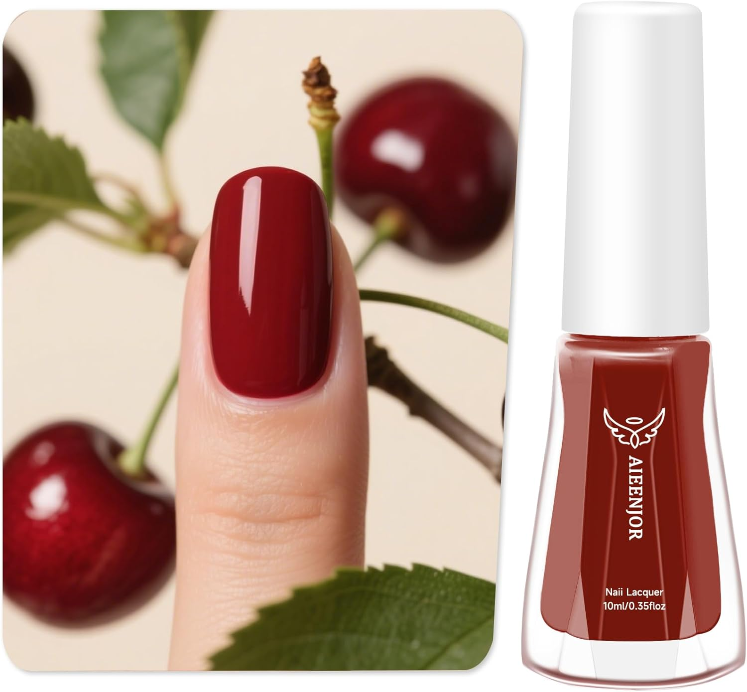 Aieenjor Nail Polish White, 10 Ml Shiny Quick-Drying Long-Lasting Nail Polish for DIY Nail Art Manicure