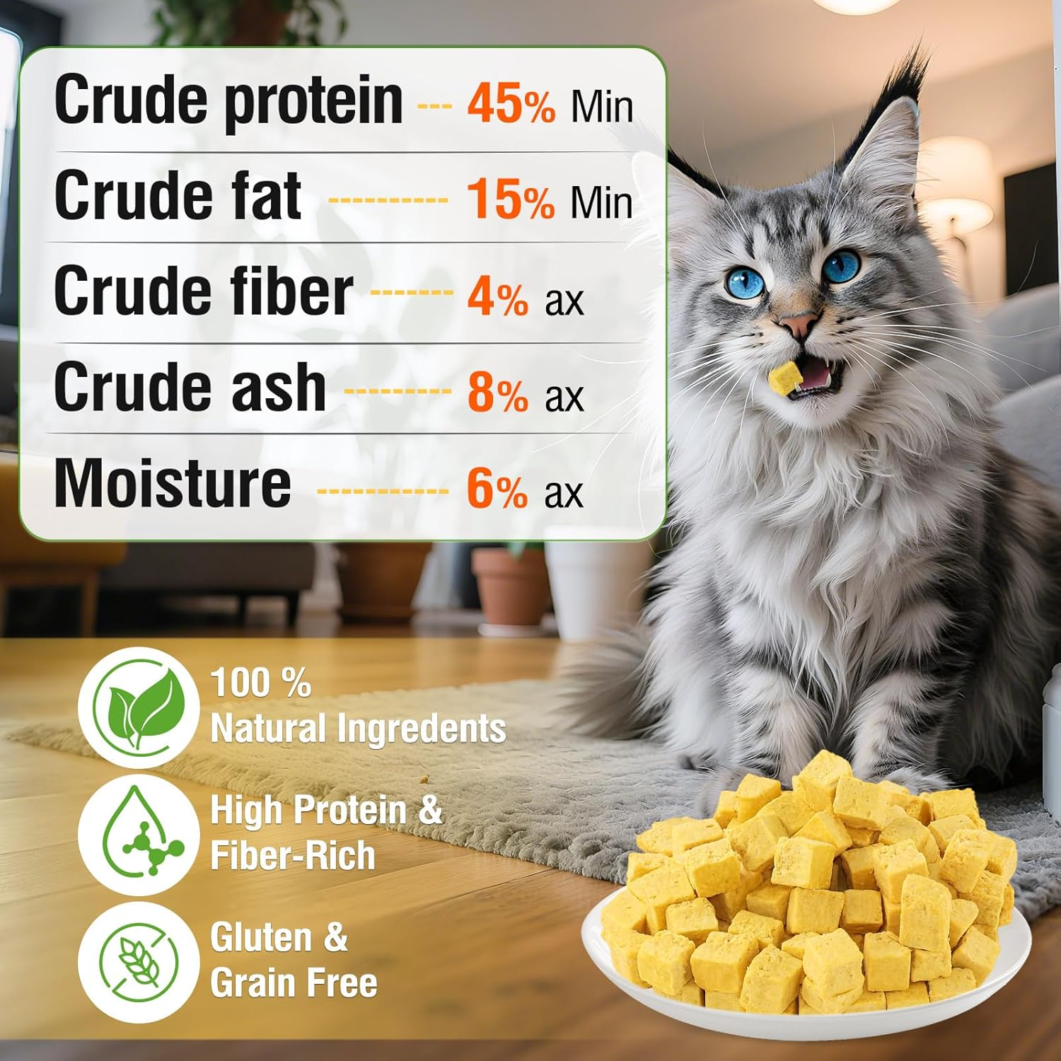 Freeze Dried Pumpkin and Chicken for Dogs and Cats, 100% Pumpkin and Chicken, Natural Treats for Digestion Health, Healthy Food Topper image number 4