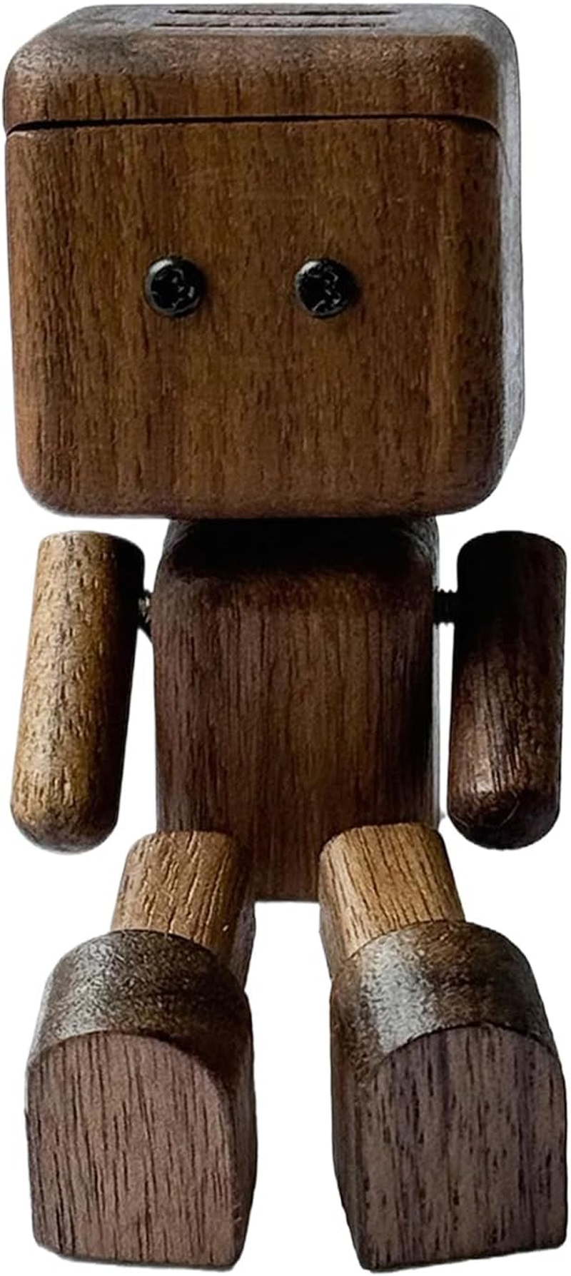 Wooden Shaking Man Figurine Car Ornament,Shaking Leg Car Decor,Wood Man Dashboard Bobble Figure,Handmade Magnetic Shake Feet Doll for Women Men Dad Father Husband Mother Friend