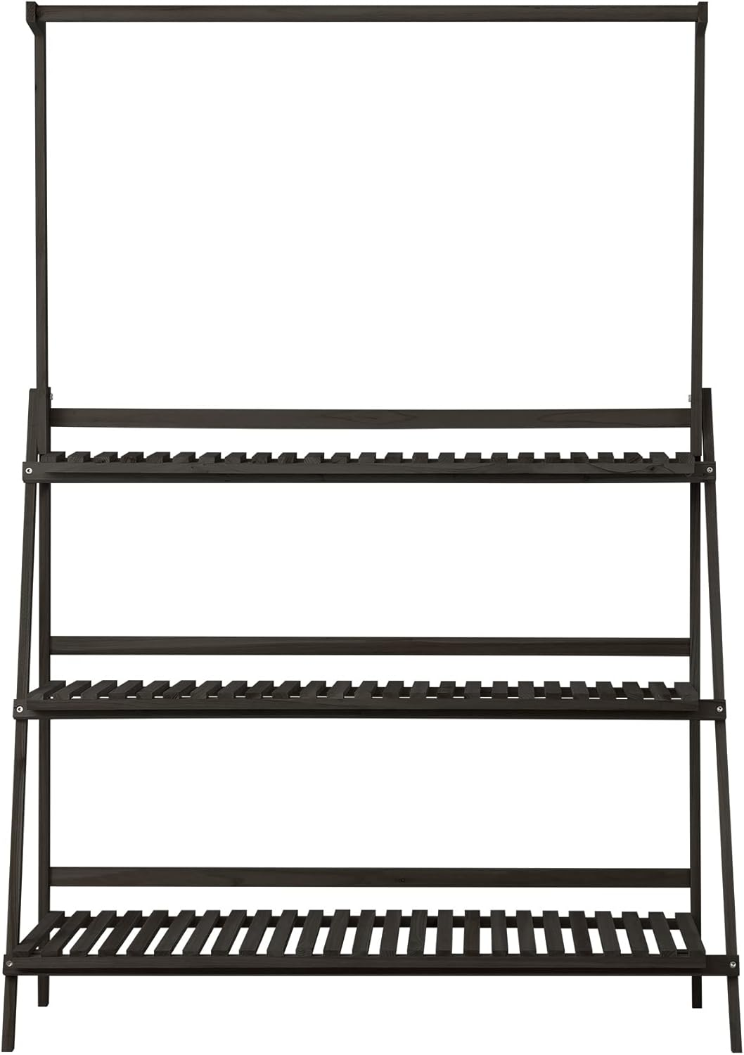 Livsip Plant Stand Indoor Outdoor with 3 Tier Rack and Wooden Frame Black image number 3