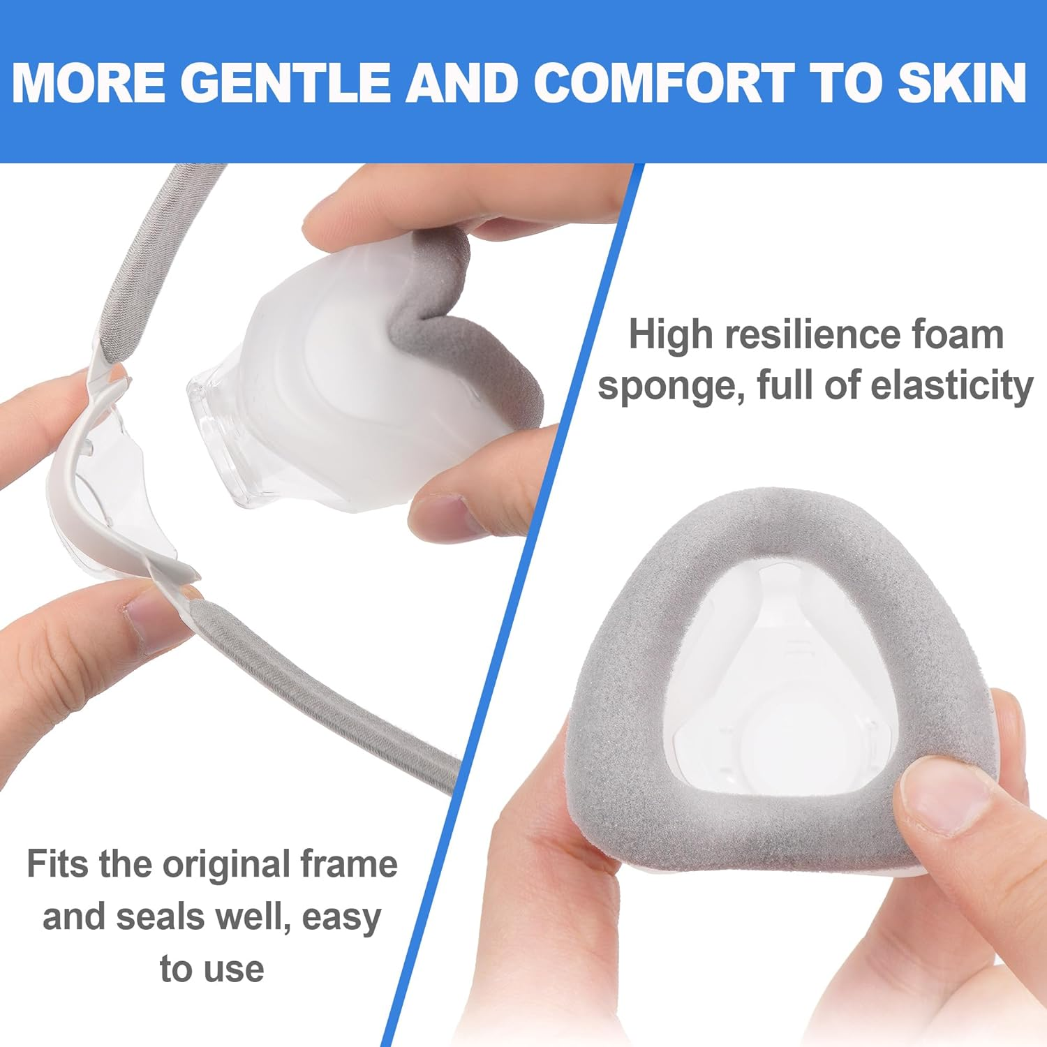 2 Packs Replacement Cushion (S) for Airtouch N20 & Airfit N20, Optimized Comfort & Secure Seal with Memory Foam (New Version), Superior Value & Durable Replacement Supplies by Airsmart(S) image number 5