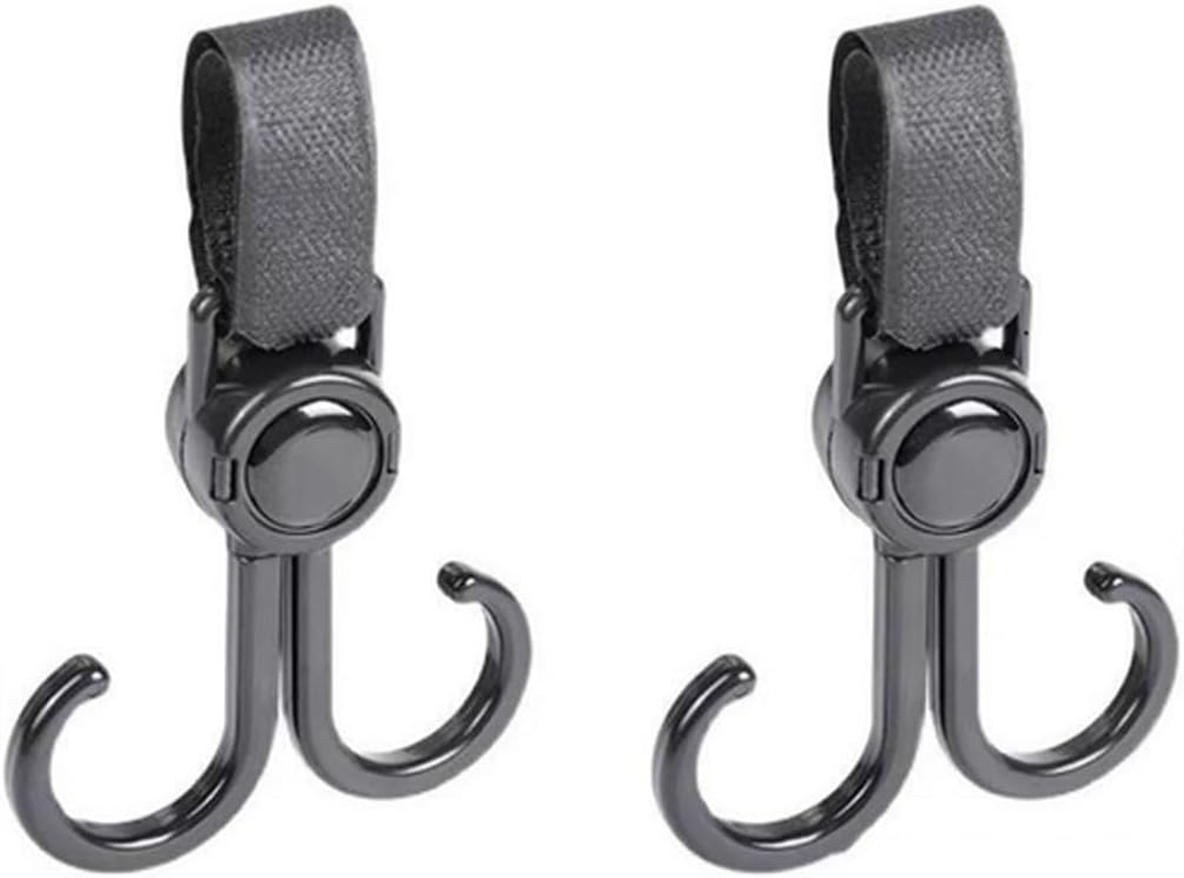 Stroller Hooks for Hanging, 2 PCS Stroller Carabiner Clip, Universal Stroller Clips for Diaper Bag image number 1